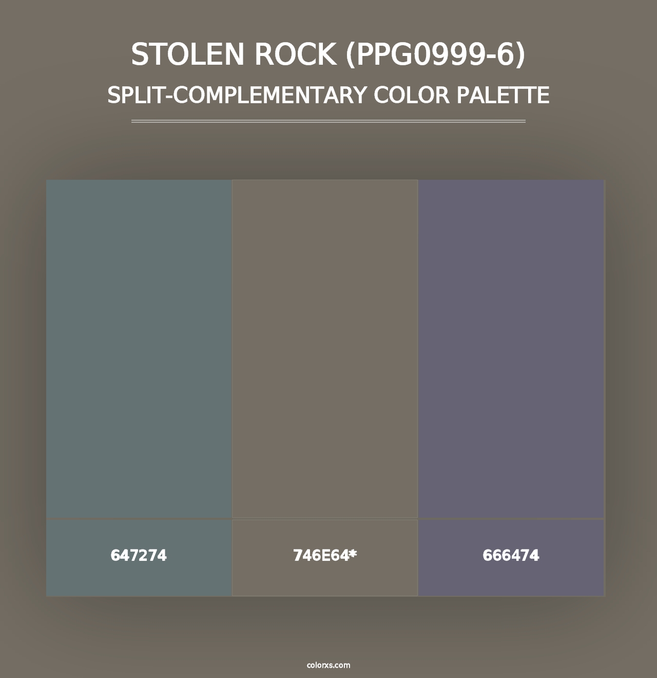 Stolen Rock (PPG0999-6) - Split-Complementary Color Palette