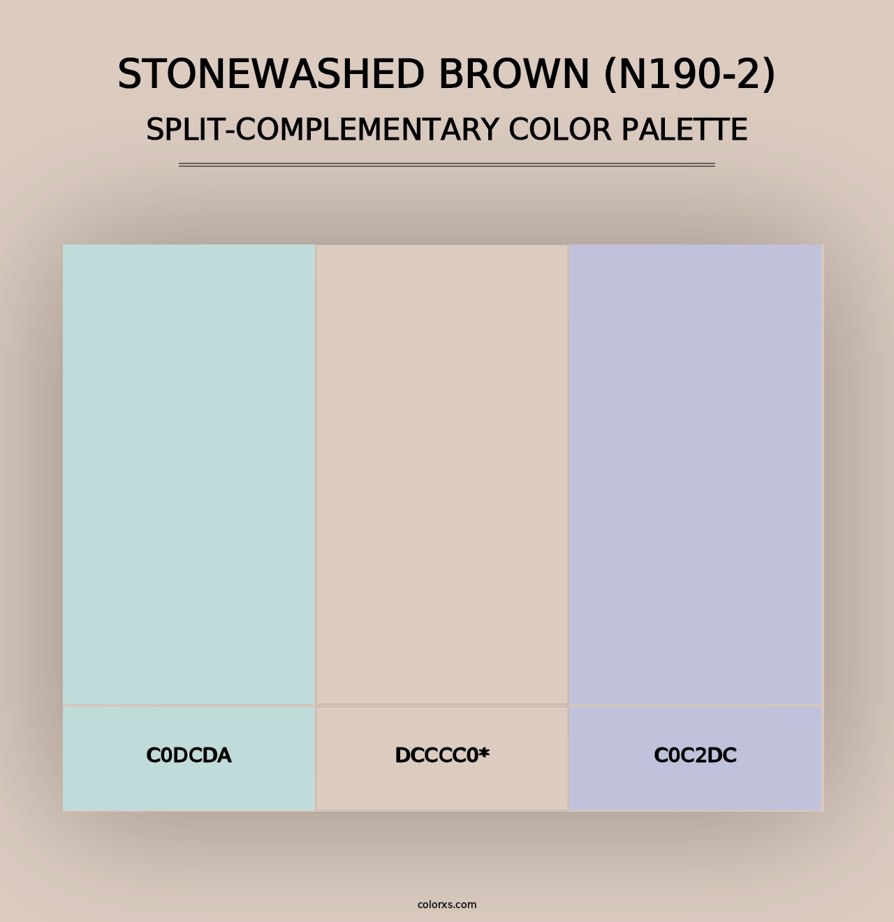 Stonewashed Brown (N190-2) - Split-Complementary Color Palette