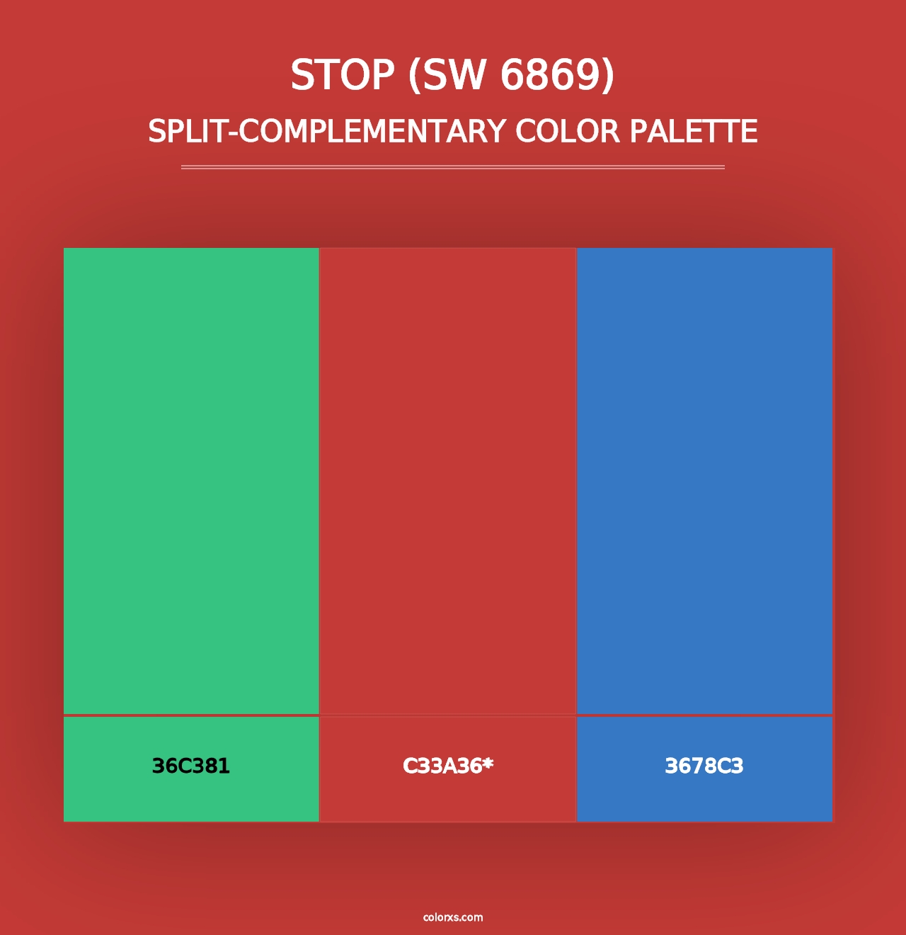 Stop (SW 6869) - Split-Complementary Color Palette