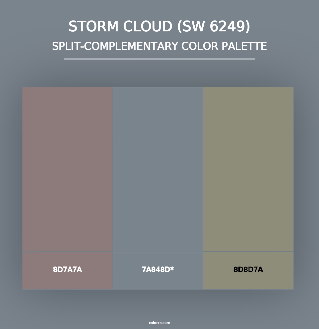 Storm Cloud (SW 6249) - Split-Complementary Color Palette