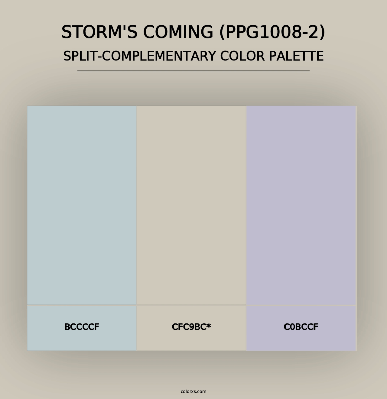 Storm's Coming (PPG1008-2) - Split-Complementary Color Palette