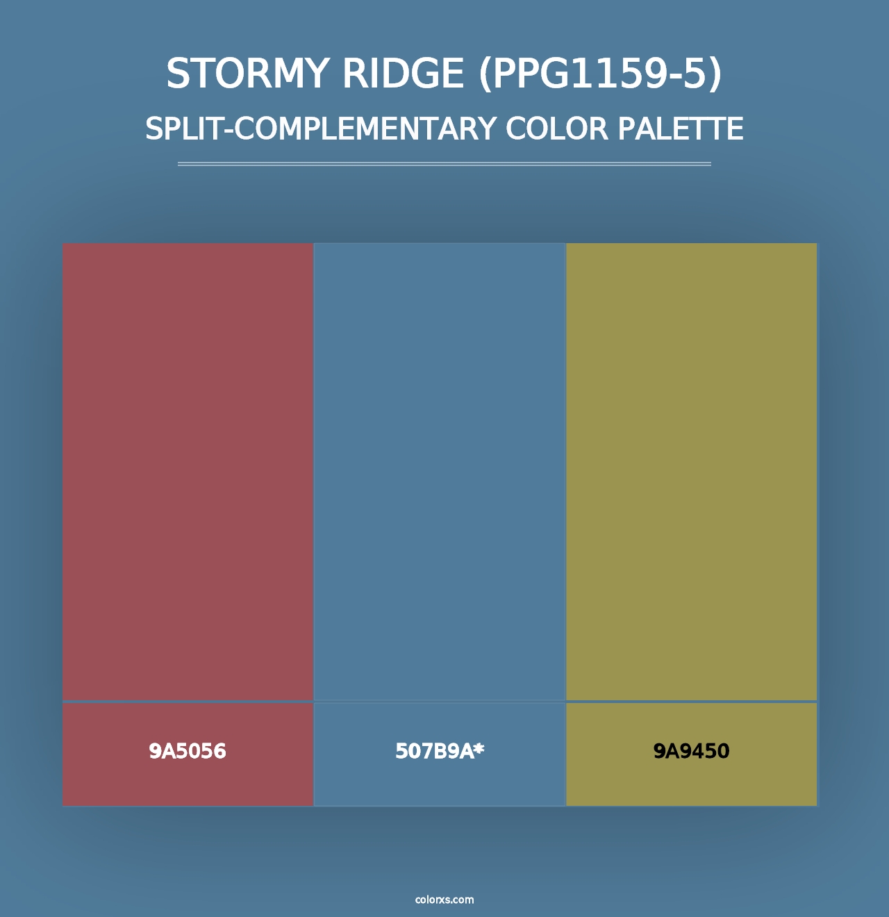 Stormy Ridge (PPG1159-5) - Split-Complementary Color Palette