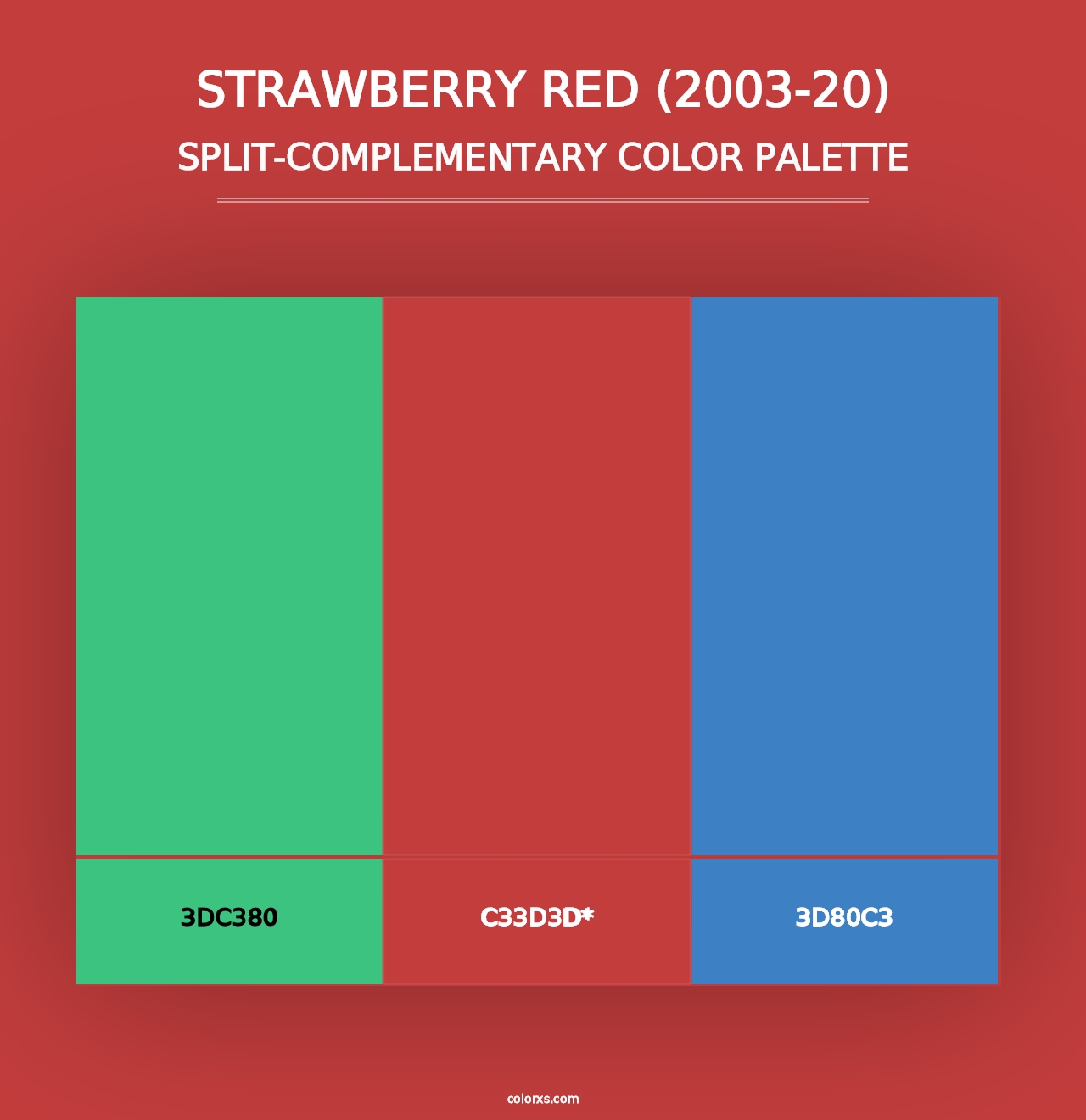 Strawberry Red (2003-20) - Split-Complementary Color Palette