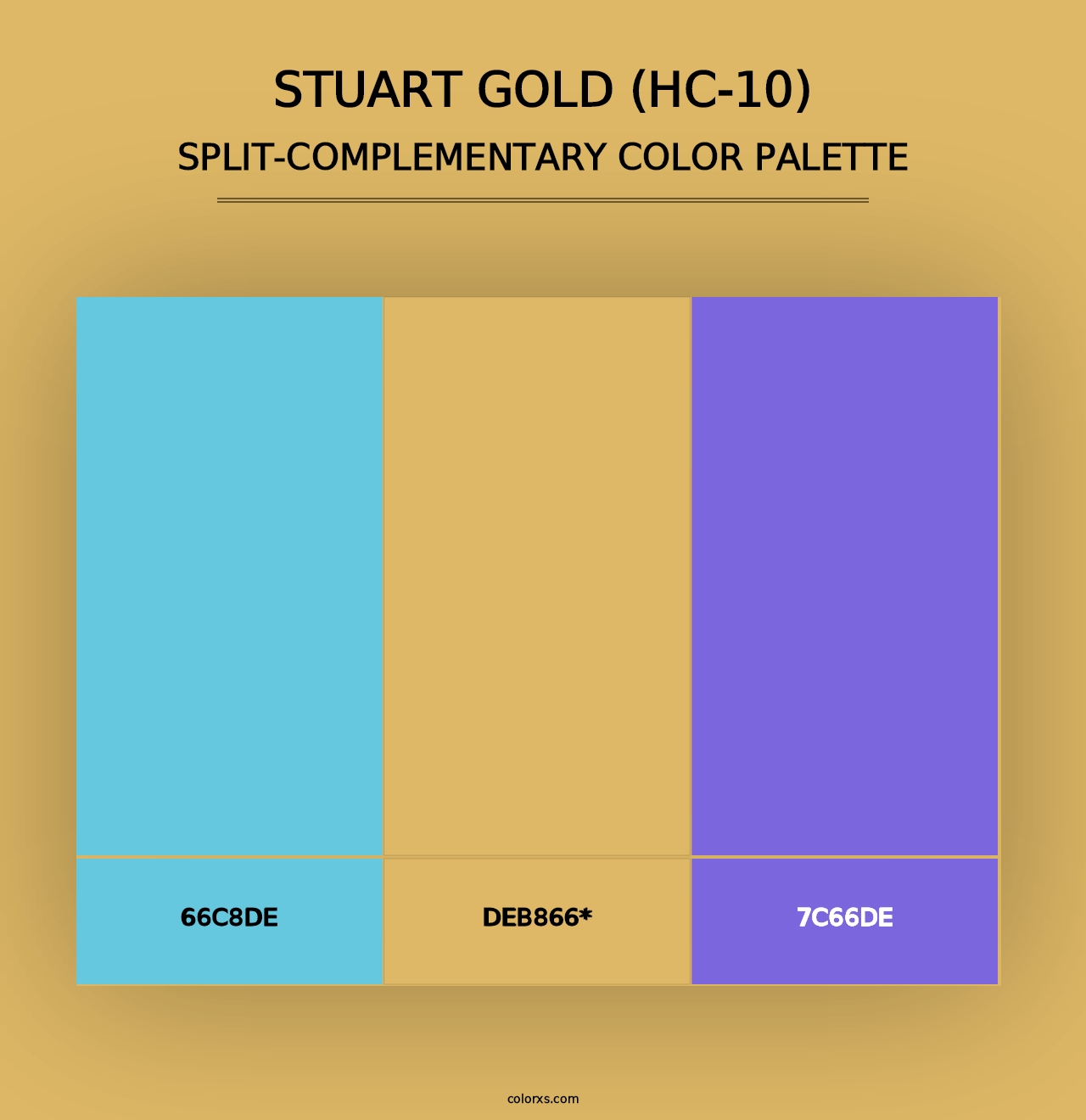 Stuart Gold (HC-10) - Split-Complementary Color Palette