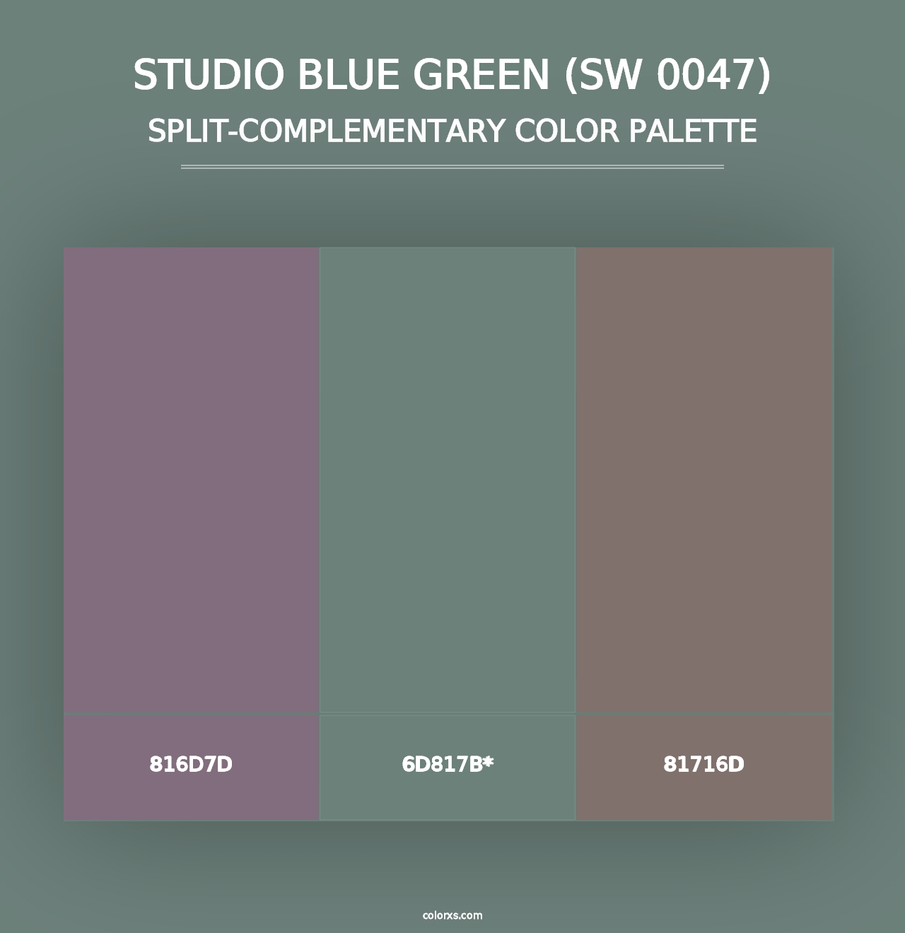 Studio Blue Green (SW 0047) - Split-Complementary Color Palette