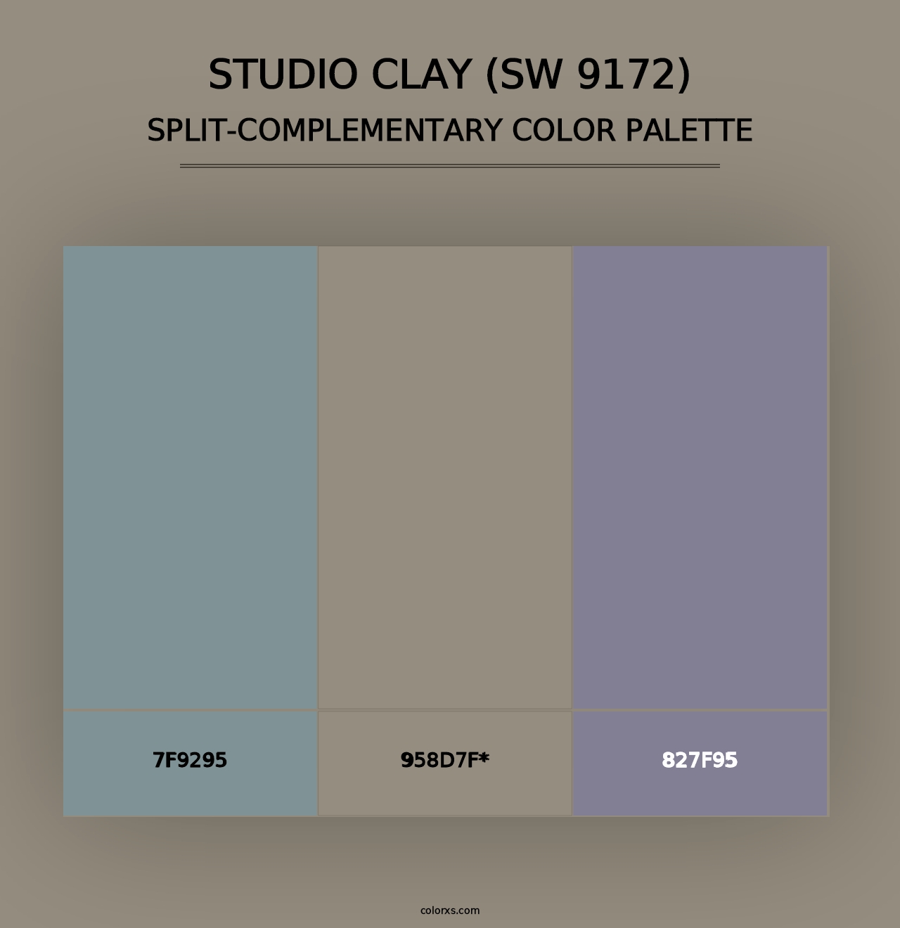 Studio Clay (SW 9172) - Split-Complementary Color Palette