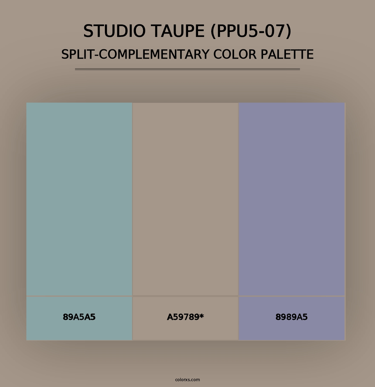 Studio Taupe (PPU5-07) - Split-Complementary Color Palette