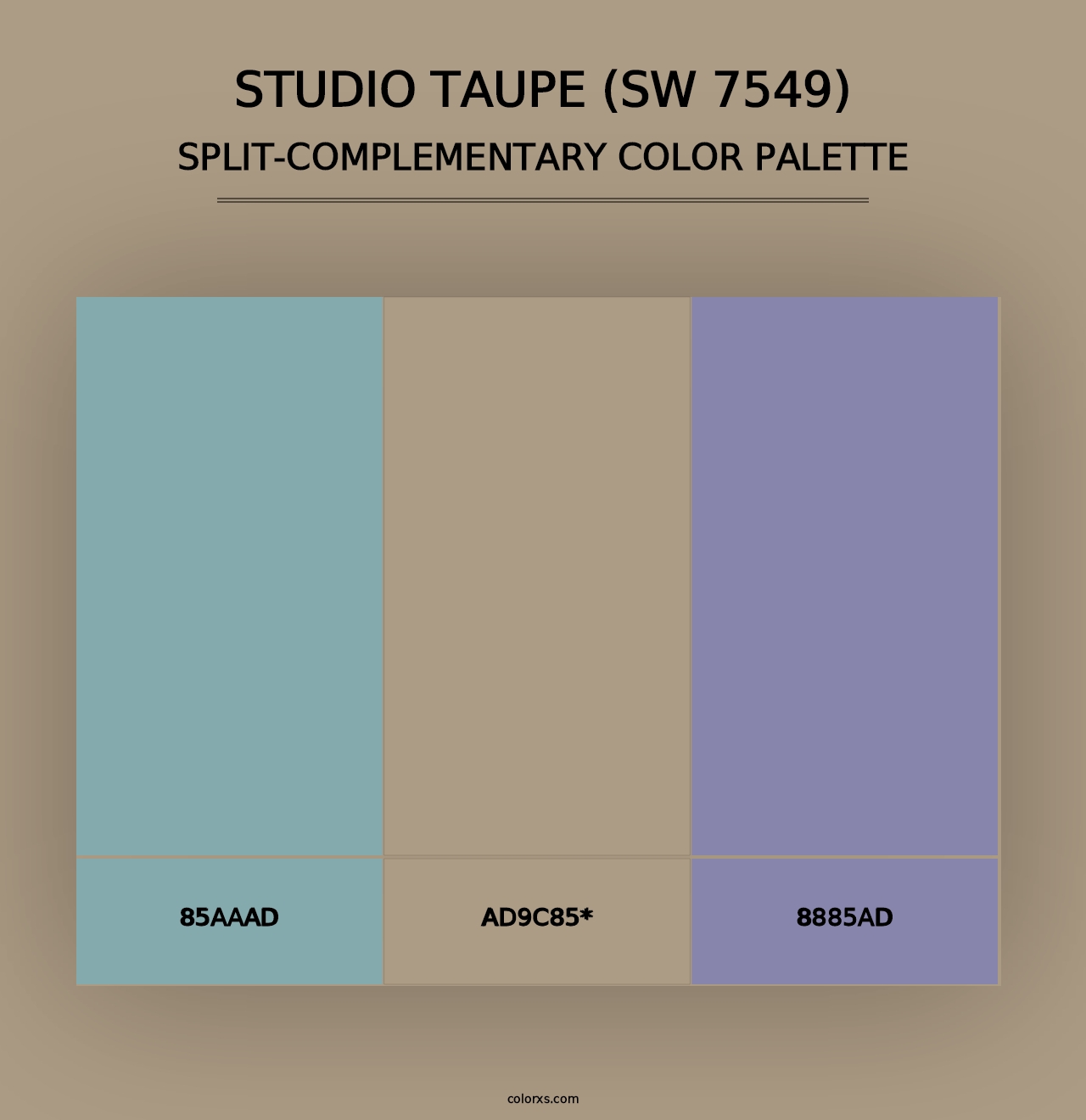 Studio Taupe (SW 7549) - Split-Complementary Color Palette