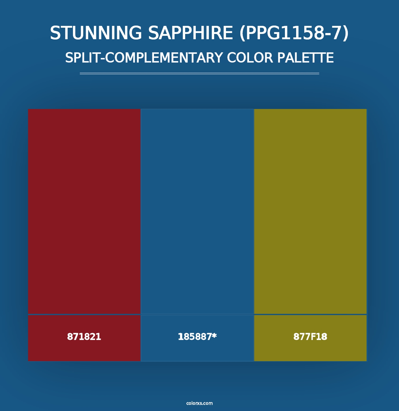 Stunning Sapphire (PPG1158-7) - Split-Complementary Color Palette