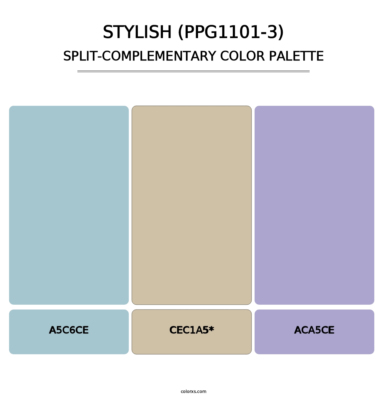 Stylish (PPG1101-3) - Split-Complementary Color Palette