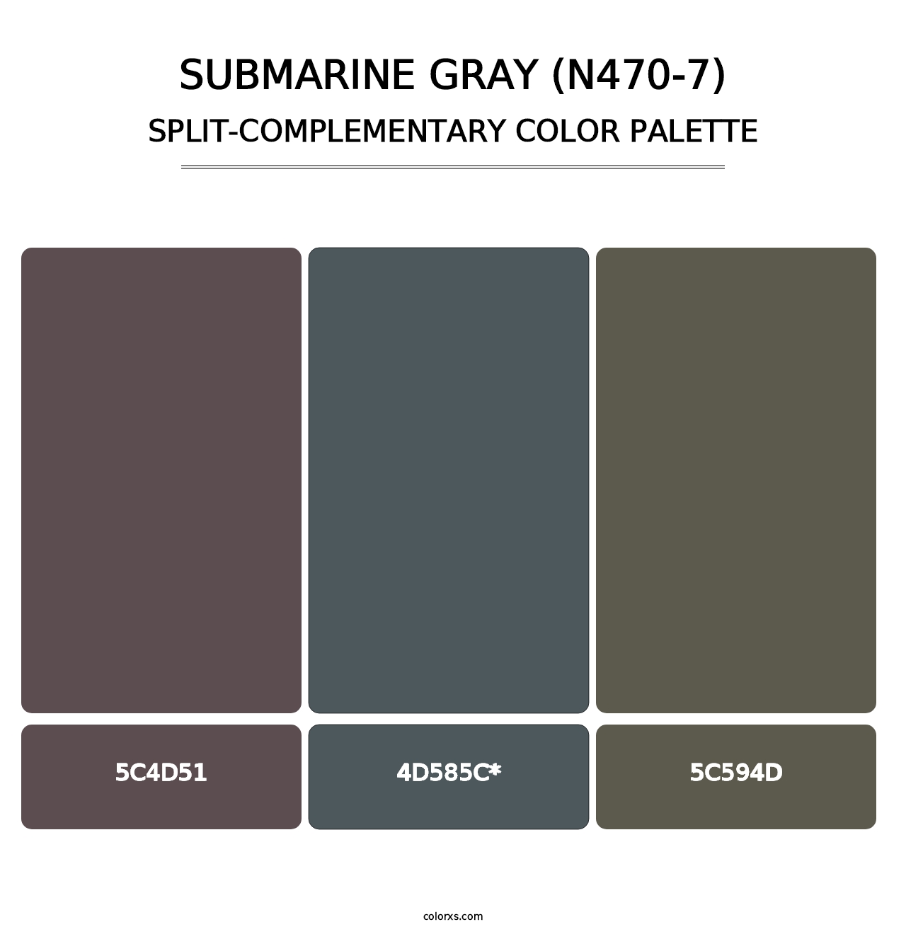 Submarine Gray (N470-7) - Split-Complementary Color Palette