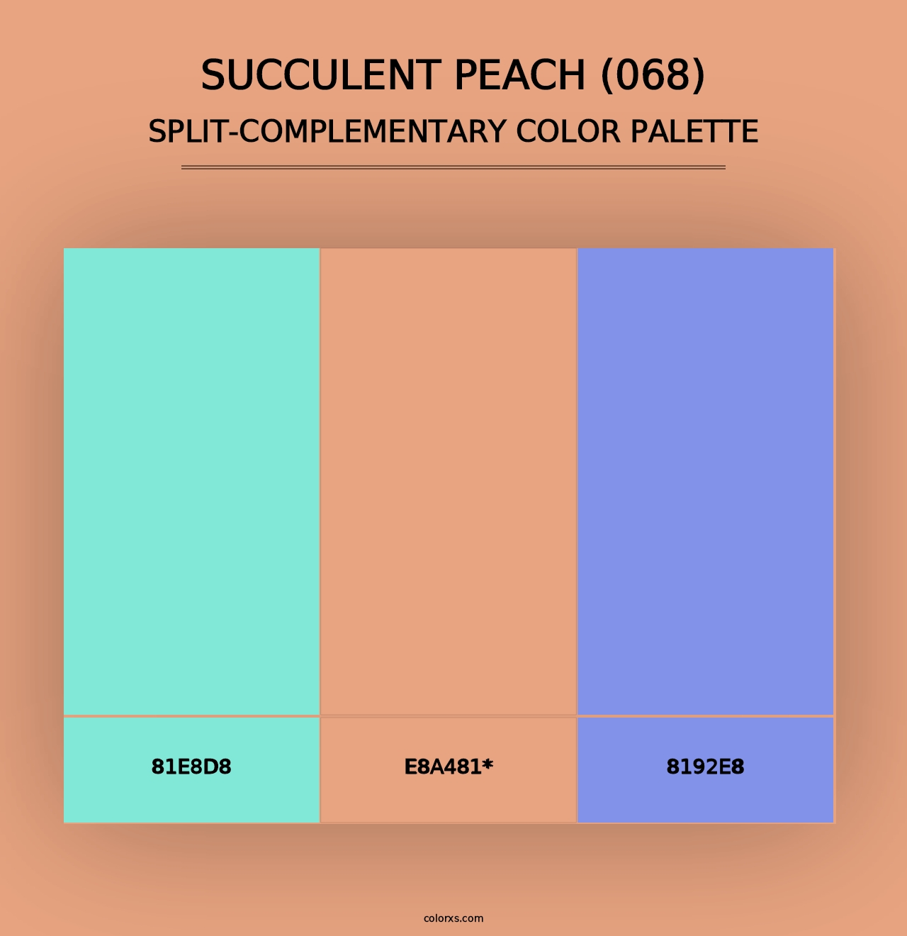 Succulent Peach (068) - Split-Complementary Color Palette