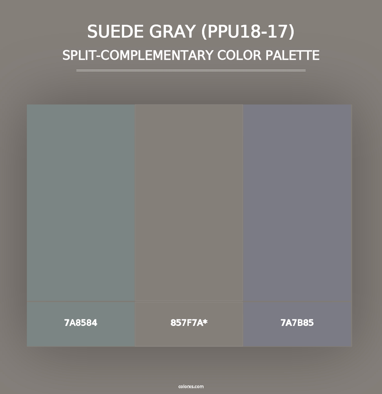 Suede Gray (PPU18-17) - Split-Complementary Color Palette