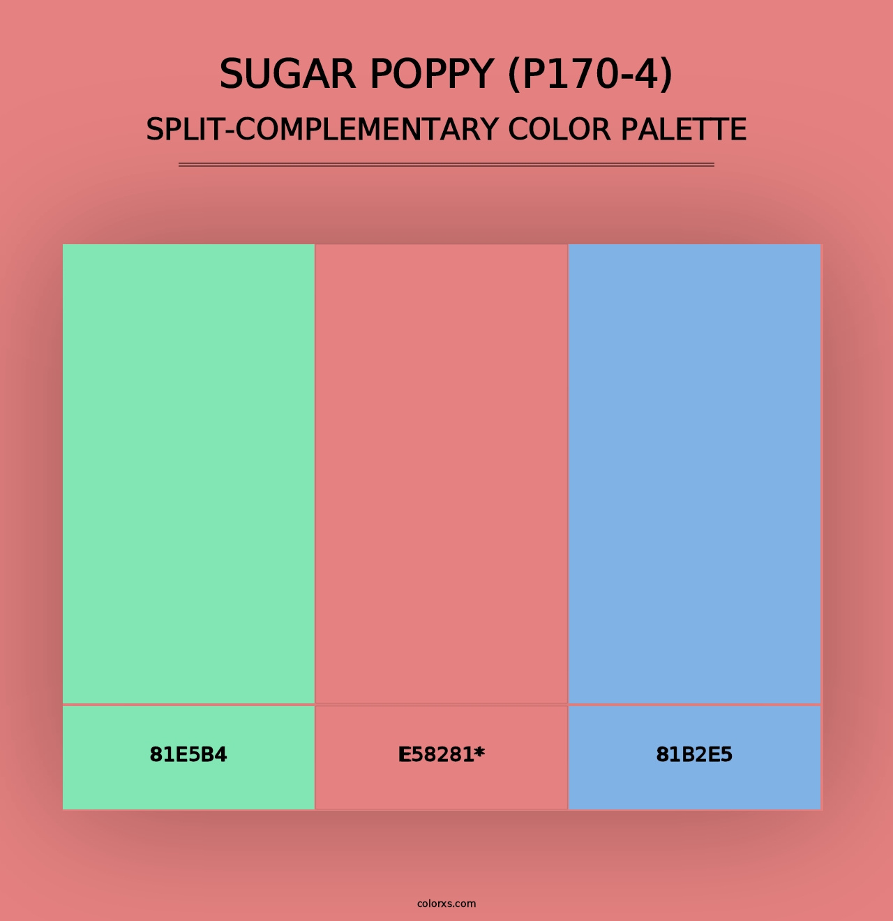 Sugar Poppy (P170-4) - Split-Complementary Color Palette