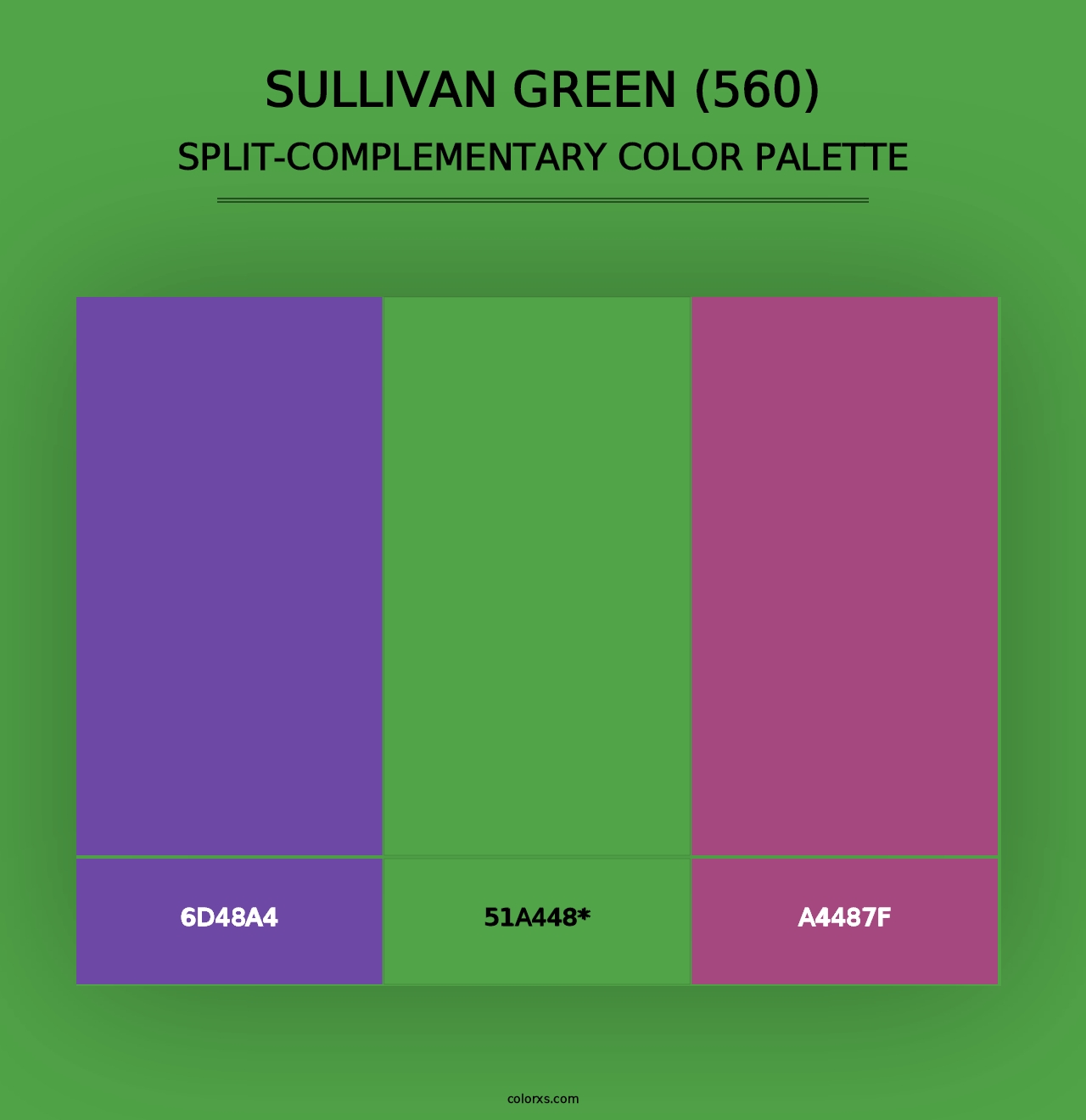 Sullivan Green (560) - Split-Complementary Color Palette