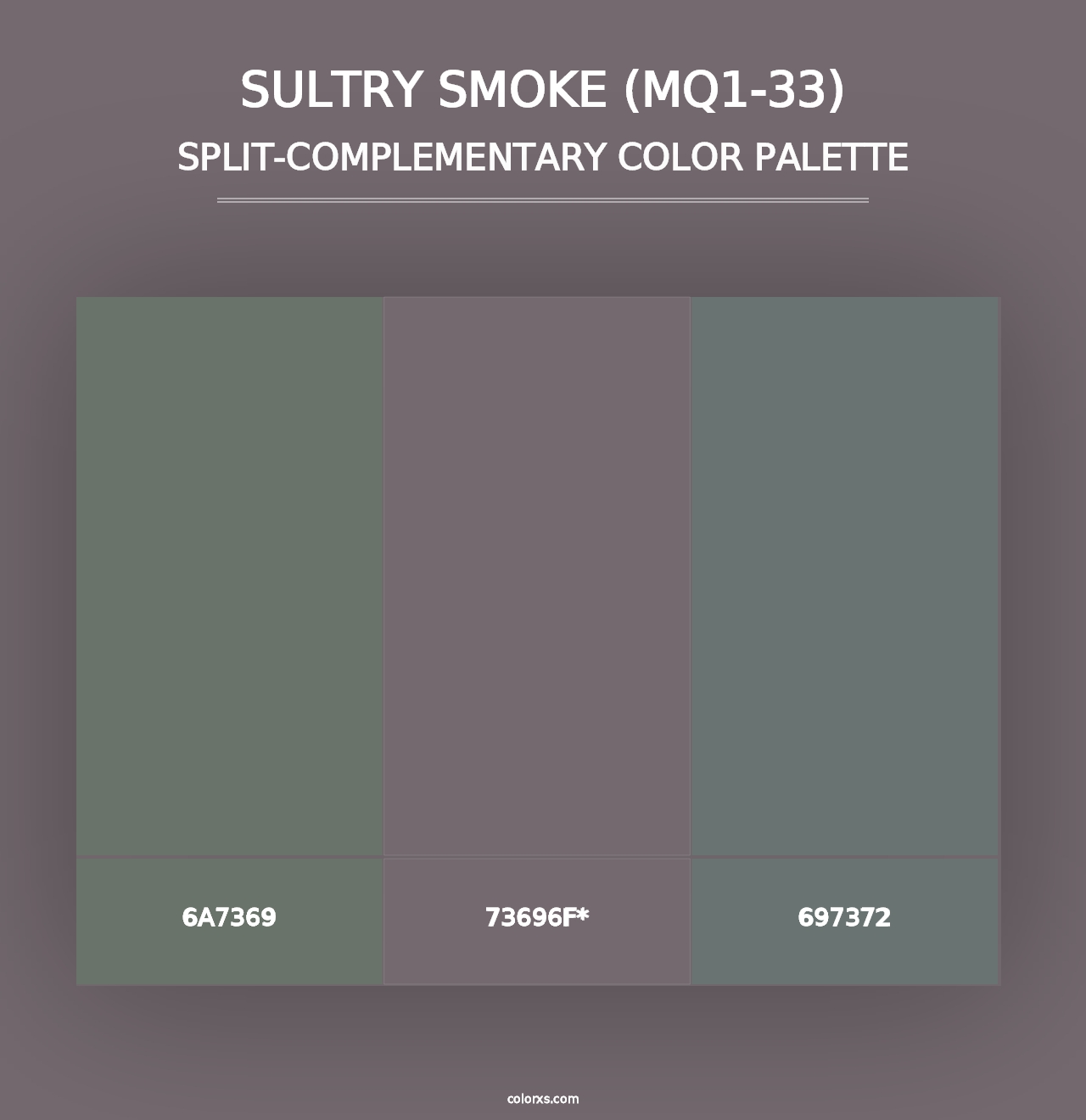 Sultry Smoke (MQ1-33) - Split-Complementary Color Palette