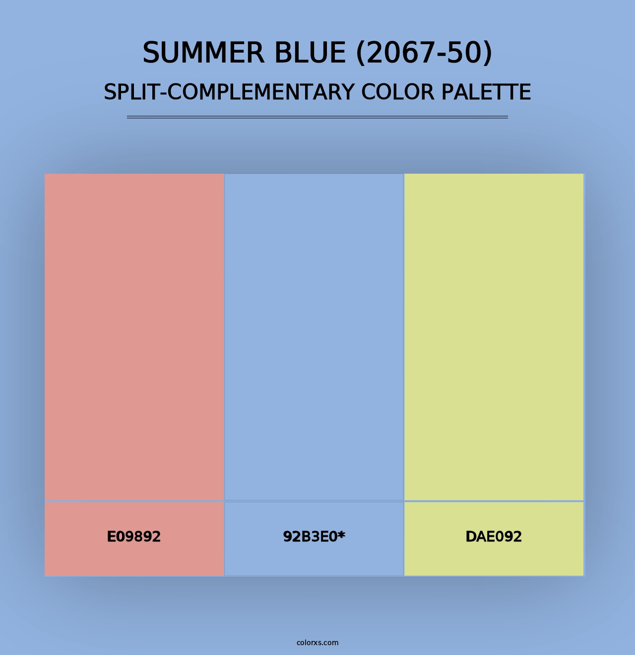 Summer Blue (2067-50) - Split-Complementary Color Palette