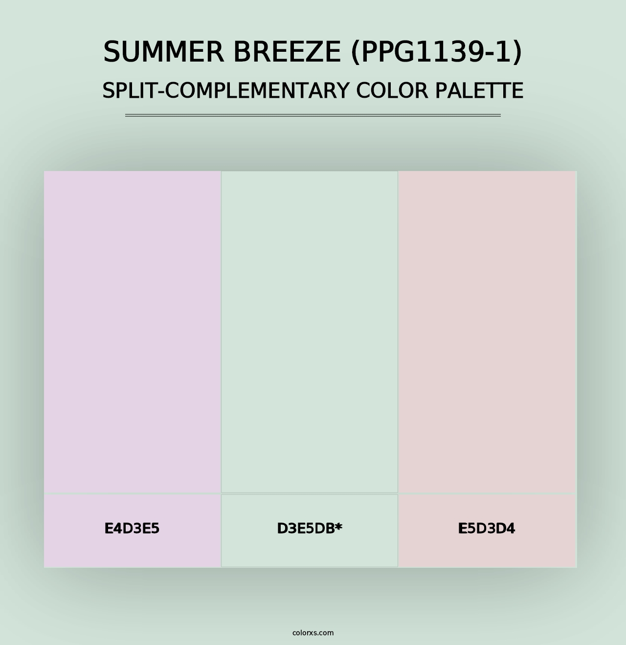 Summer Breeze (PPG1139-1) - Split-Complementary Color Palette