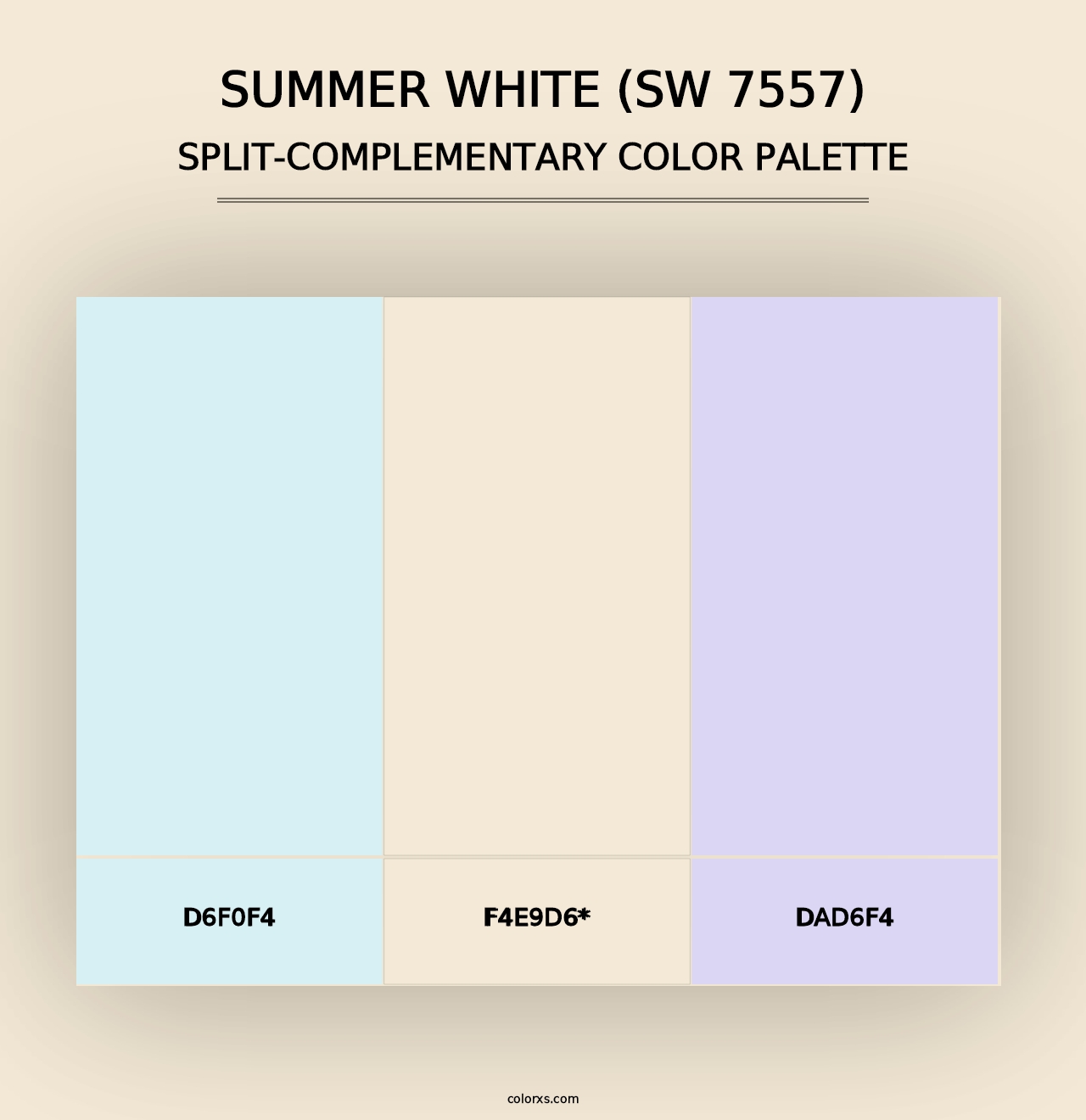 Summer White (SW 7557) - Split-Complementary Color Palette