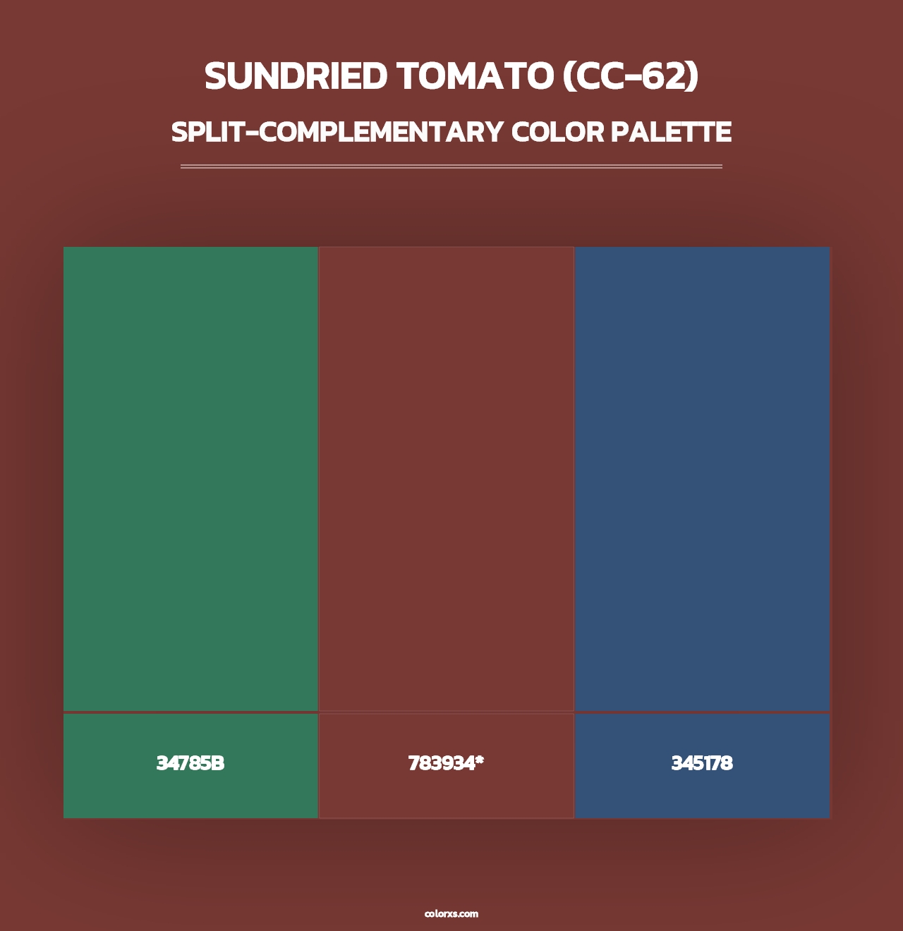 Sundried Tomato (CC-62) - Split-Complementary Color Palette