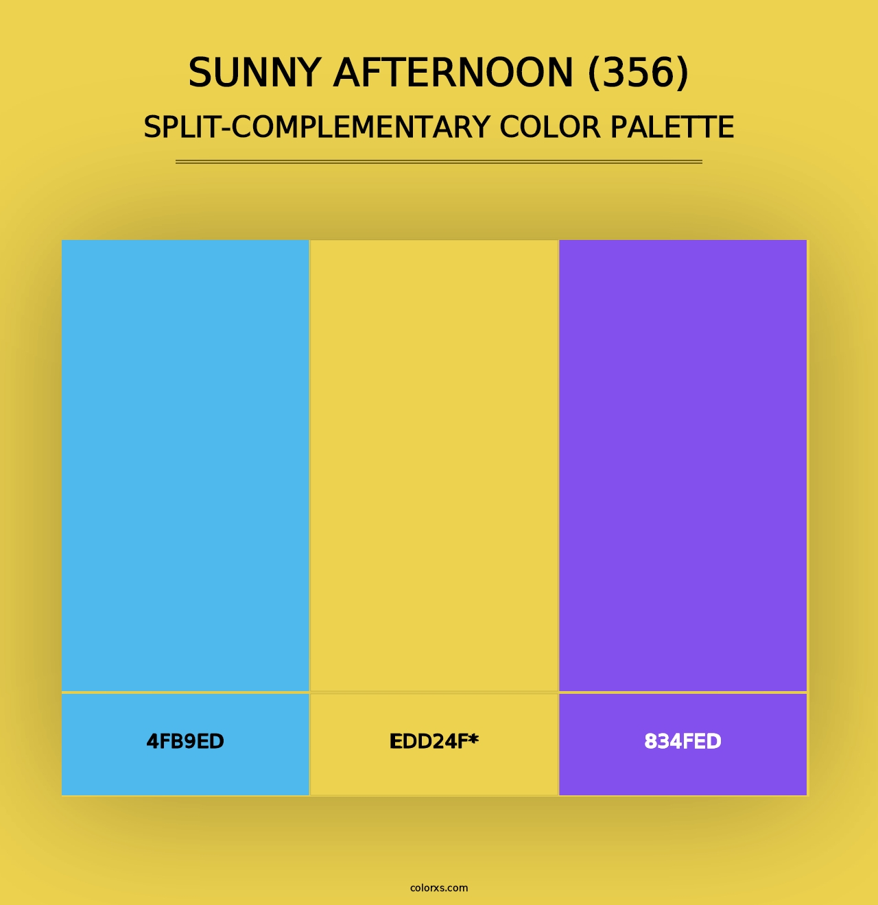 Sunny Afternoon (356) - Split-Complementary Color Palette