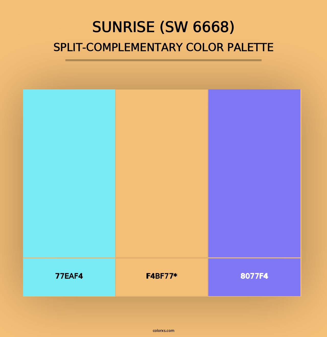 Sunrise (SW 6668) - Split-Complementary Color Palette