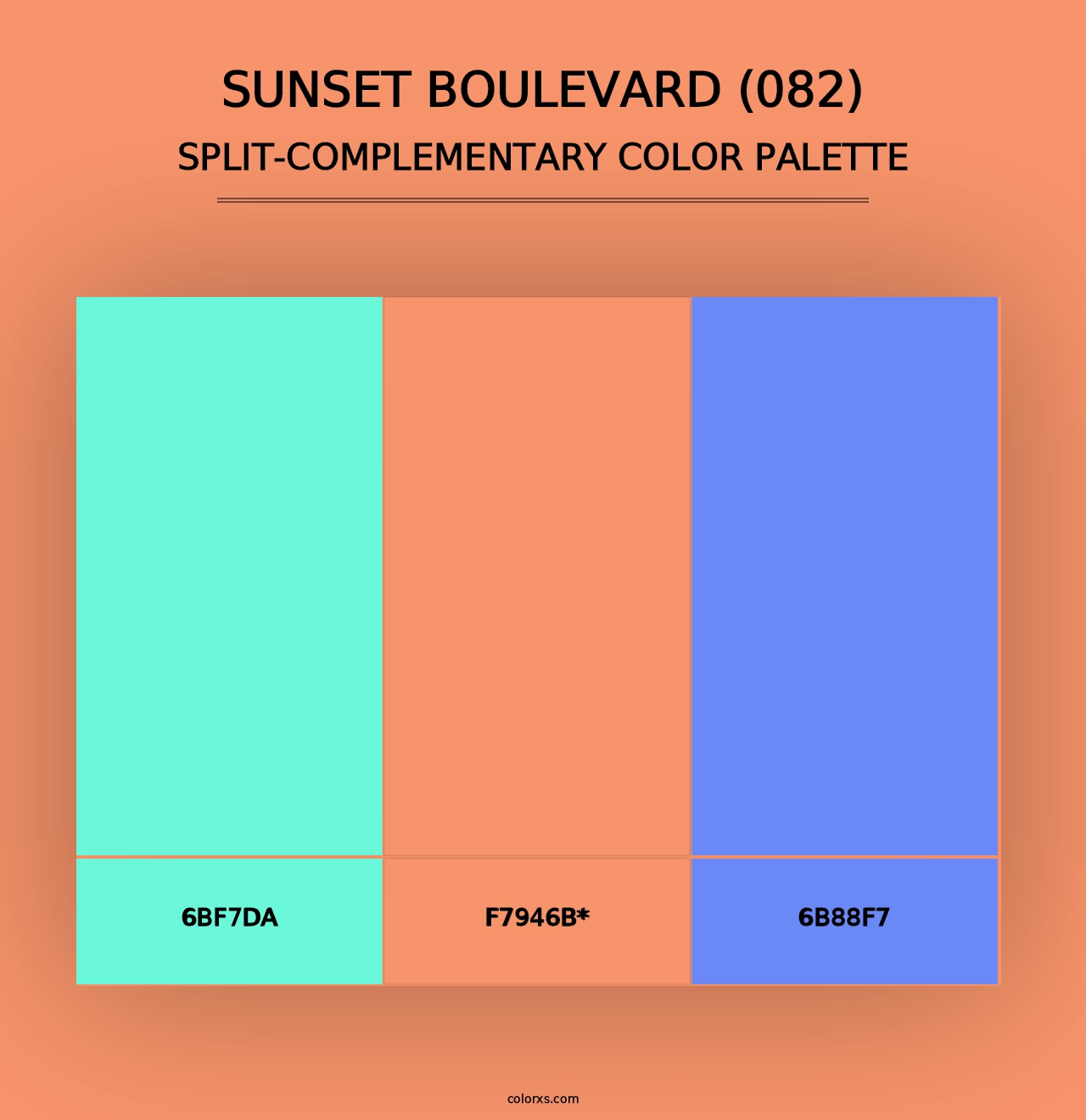 Sunset Boulevard (082) - Split-Complementary Color Palette