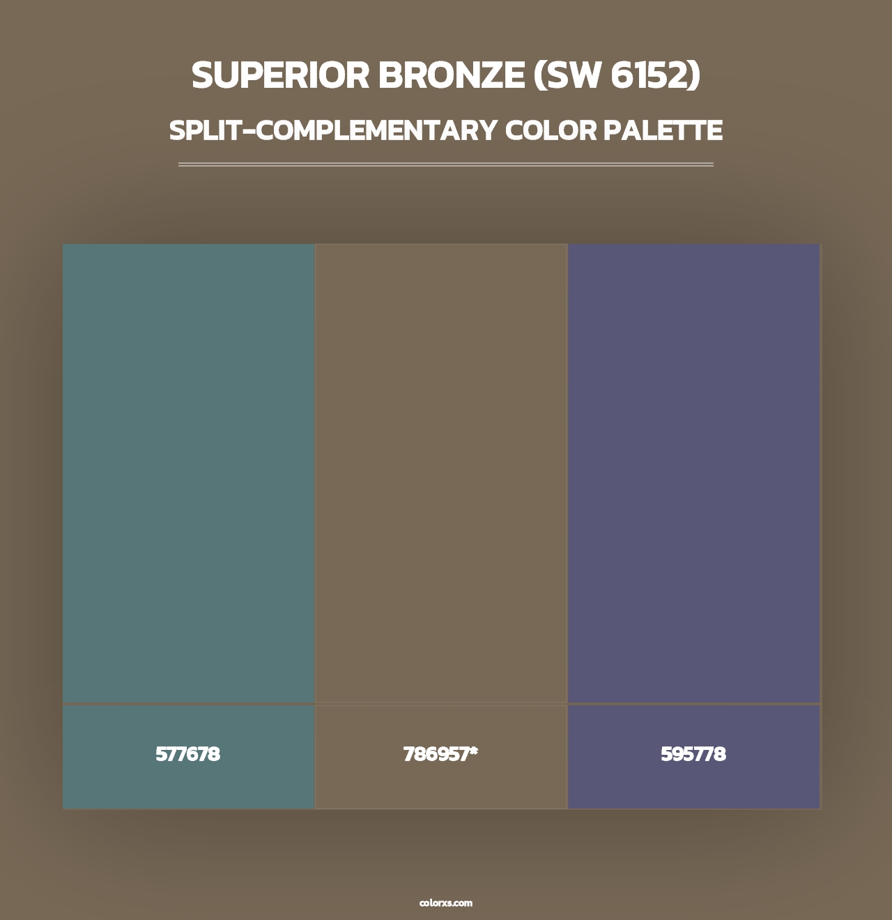 Superior Bronze (SW 6152) - Split-Complementary Color Palette