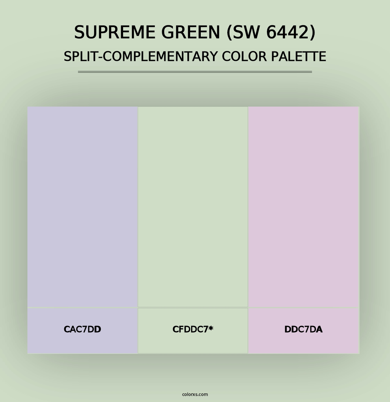 Supreme Green (SW 6442) - Split-Complementary Color Palette