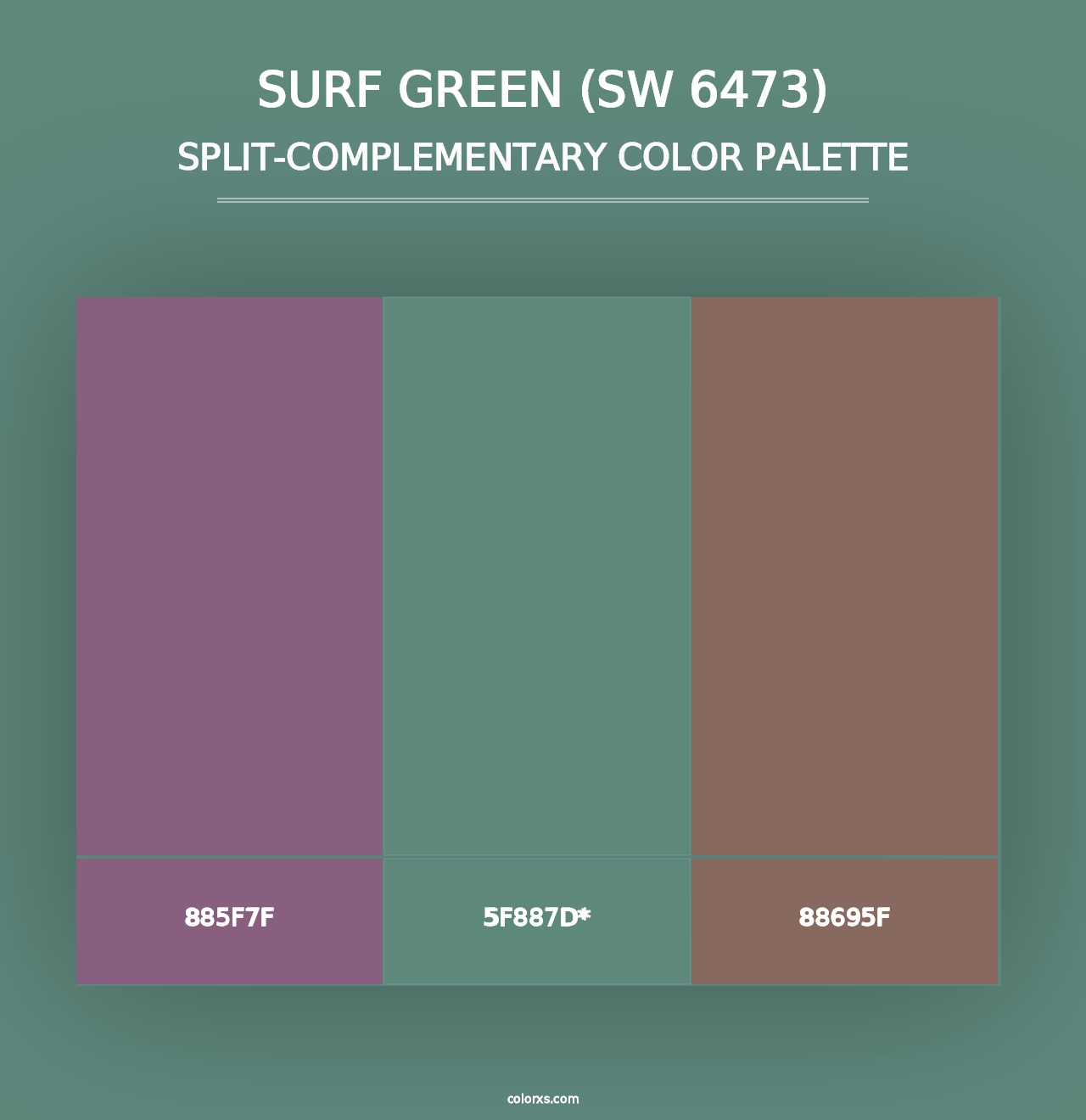 Surf Green (SW 6473) - Split-Complementary Color Palette