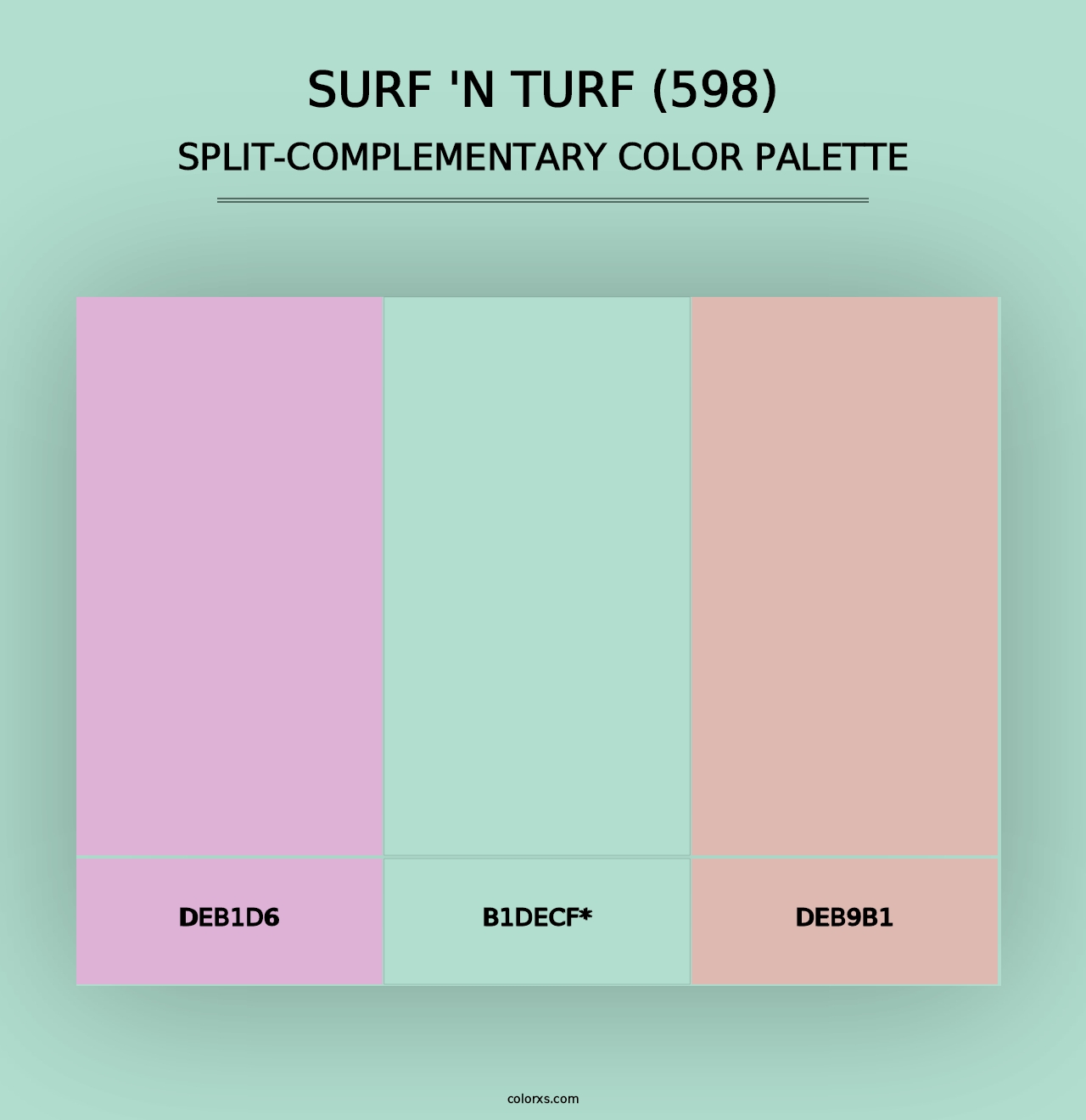 Surf 'n Turf (598) - Split-Complementary Color Palette