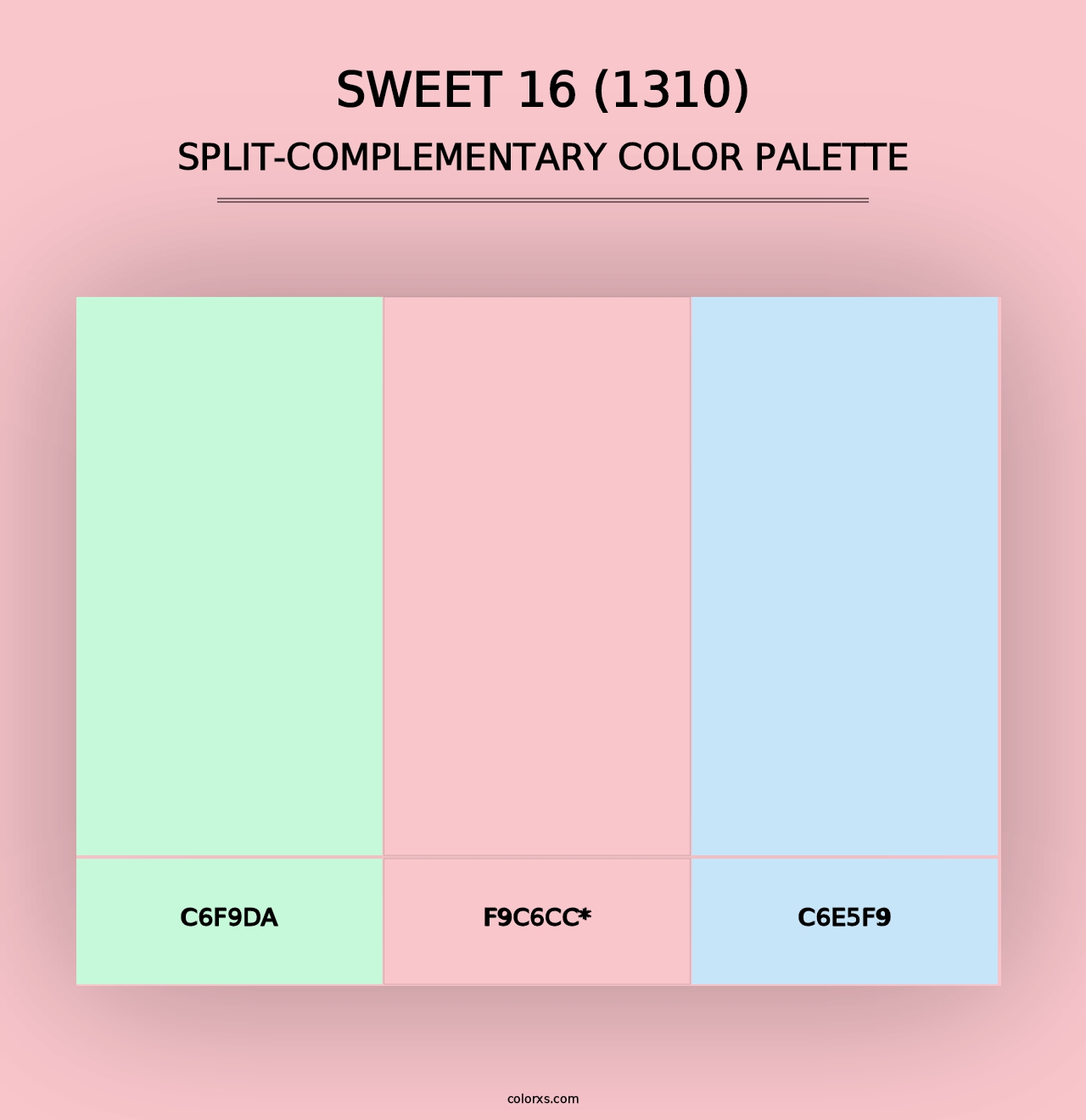 Sweet 16 (1310) - Split-Complementary Color Palette