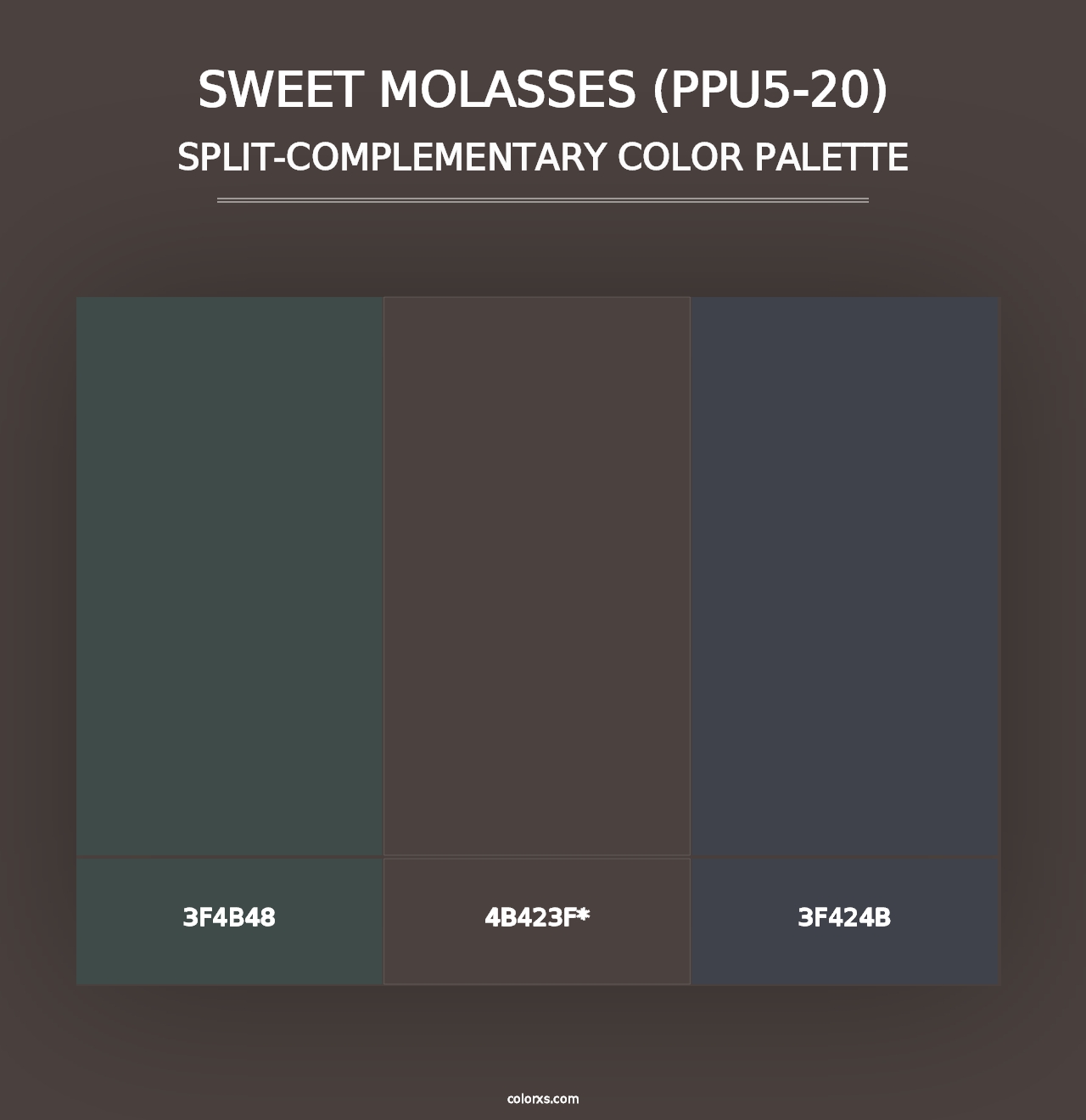 Sweet Molasses (PPU5-20) - Split-Complementary Color Palette