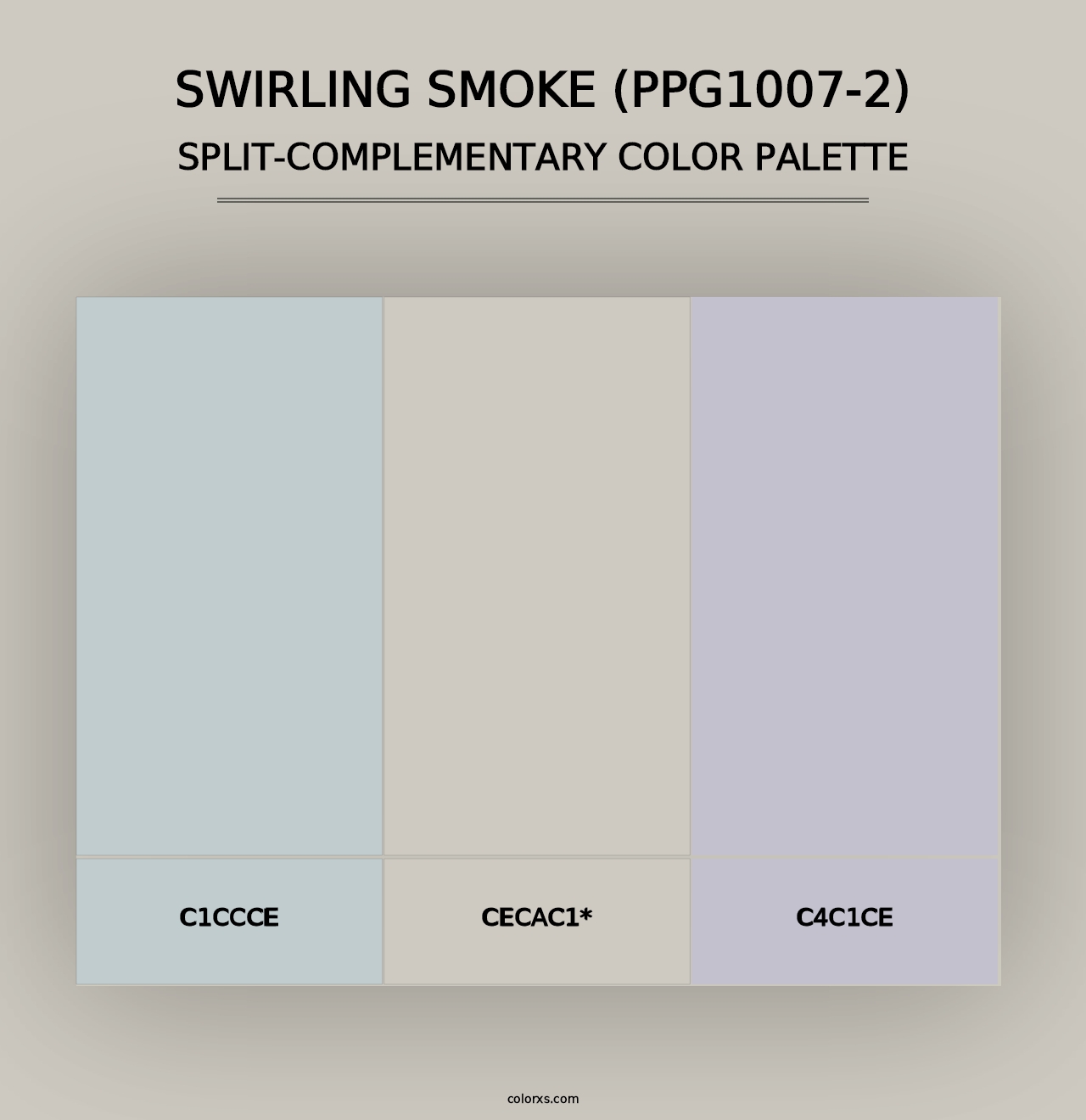 Swirling Smoke (PPG1007-2) - Split-Complementary Color Palette