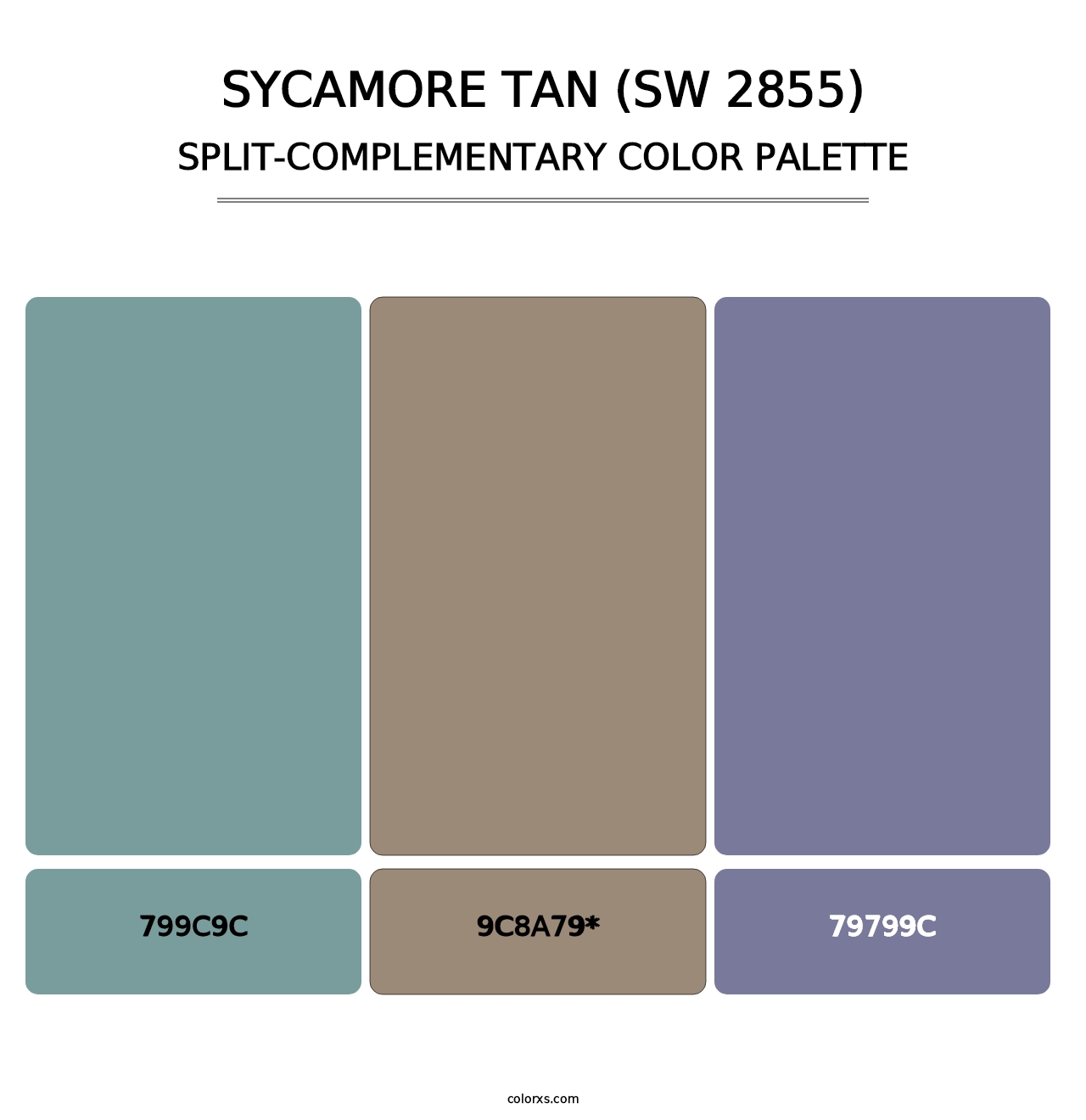 Sycamore Tan (SW 2855) - Split-Complementary Color Palette