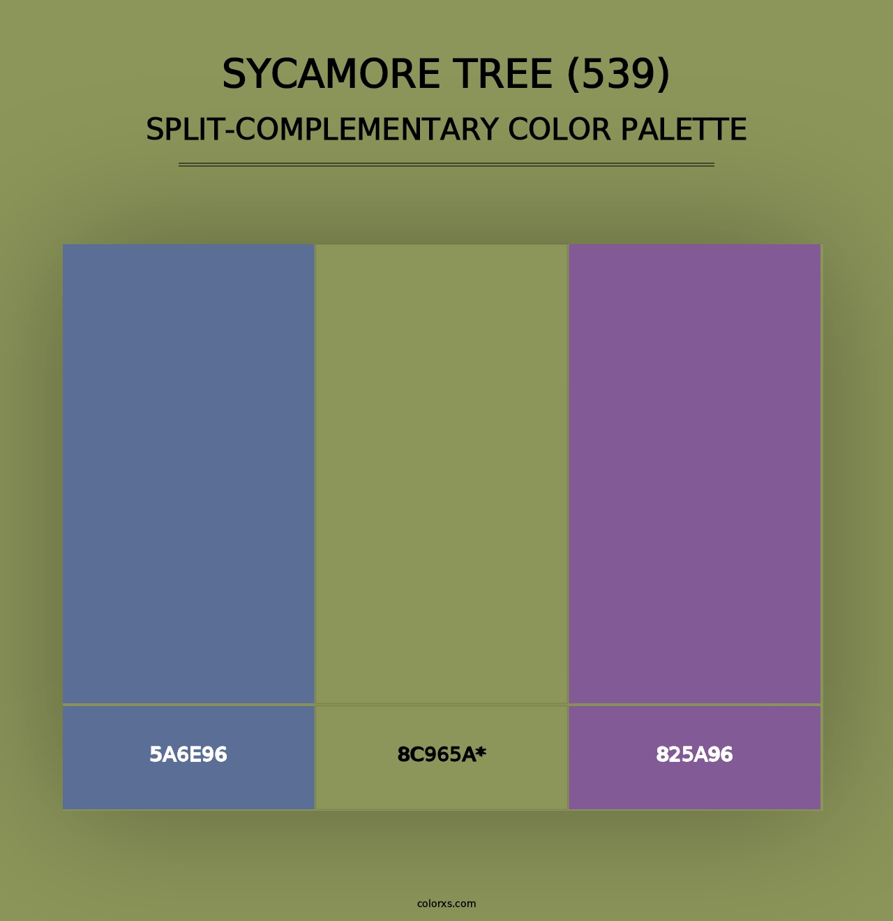 Sycamore Tree (539) - Split-Complementary Color Palette