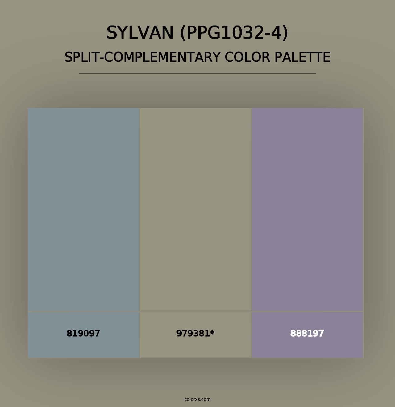 Sylvan (PPG1032-4) - Split-Complementary Color Palette