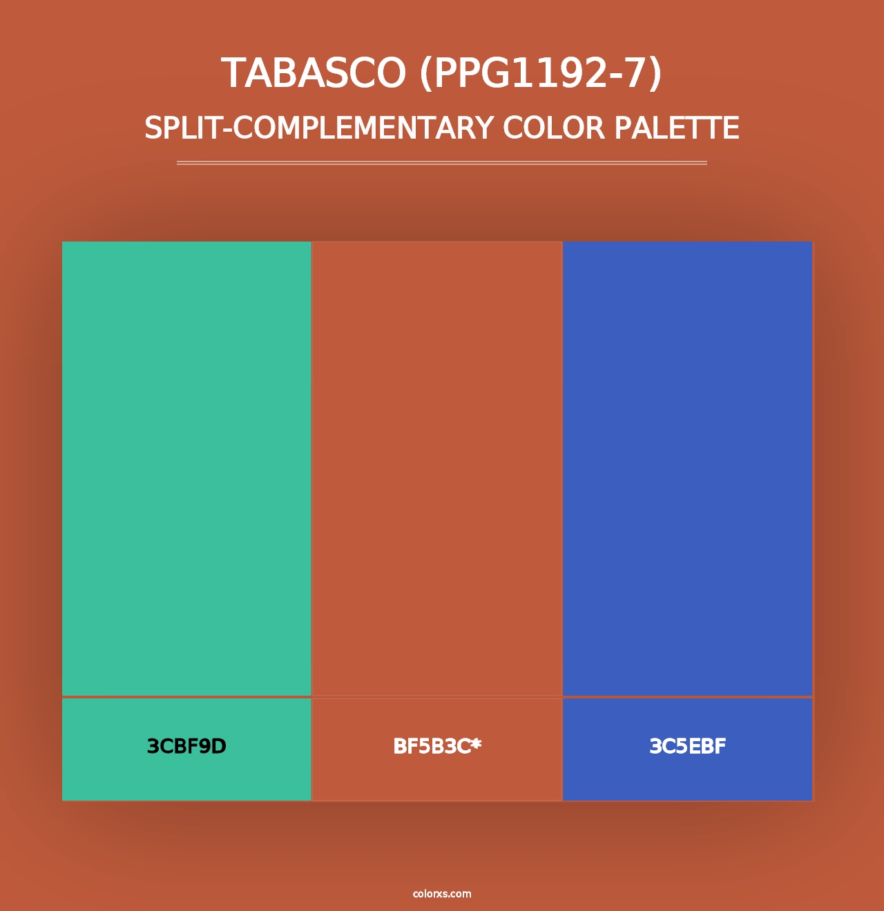 Tabasco (PPG1192-7) - Split-Complementary Color Palette