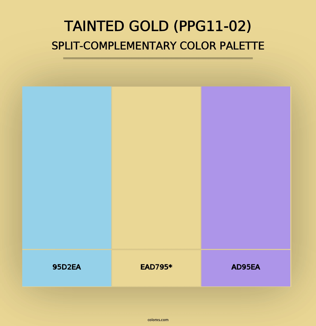 Tainted Gold (PPG11-02) - Split-Complementary Color Palette