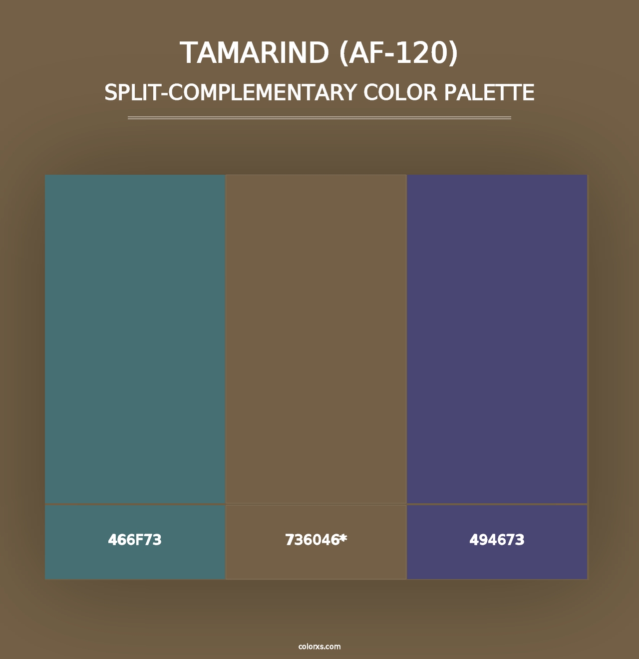 Tamarind (AF-120) - Split-Complementary Color Palette