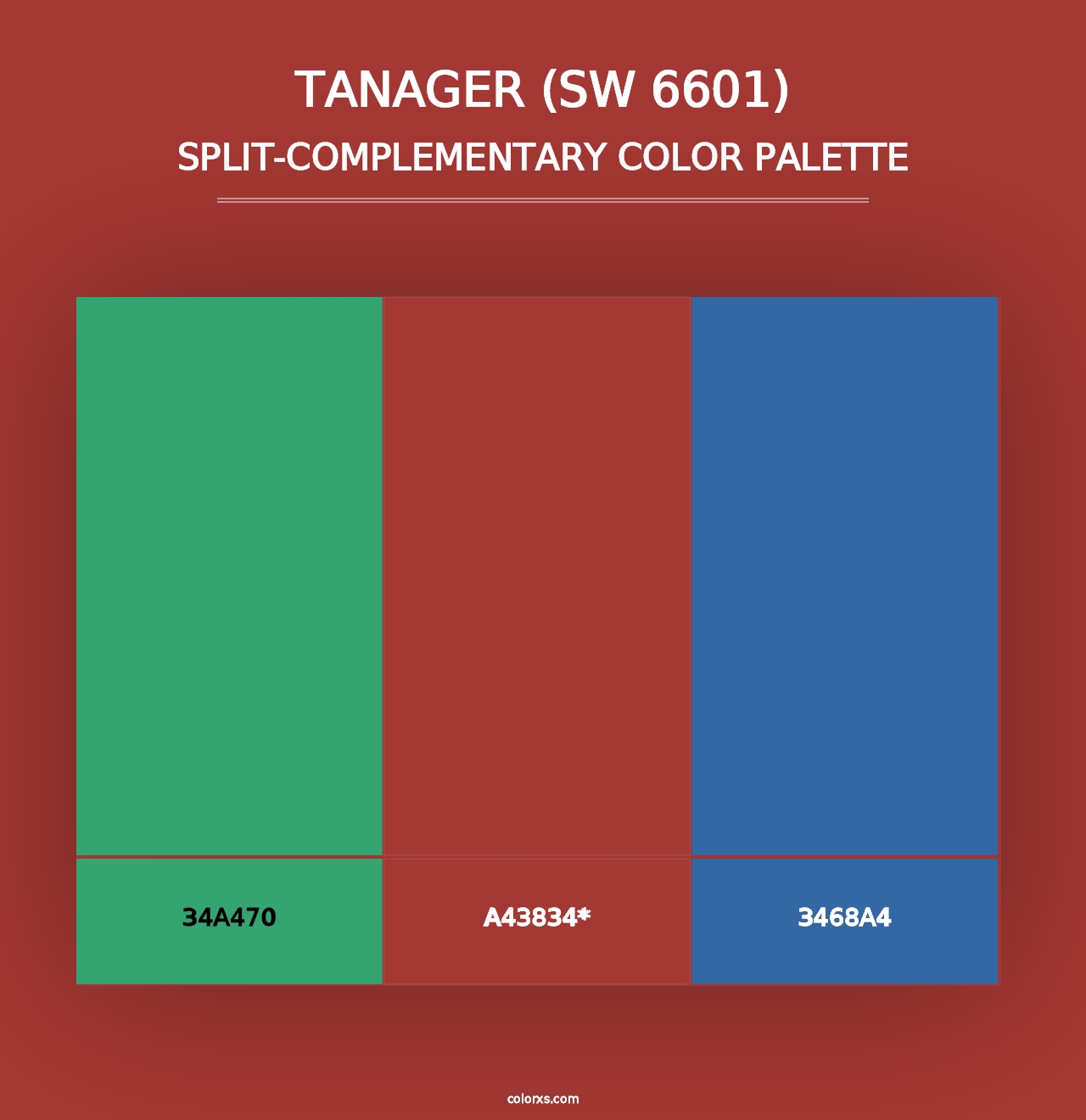 Tanager (SW 6601) - Split-Complementary Color Palette