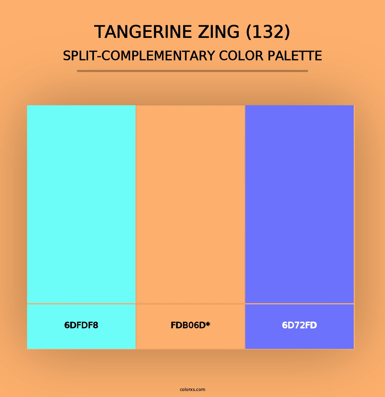 Tangerine Zing (132) - Split-Complementary Color Palette