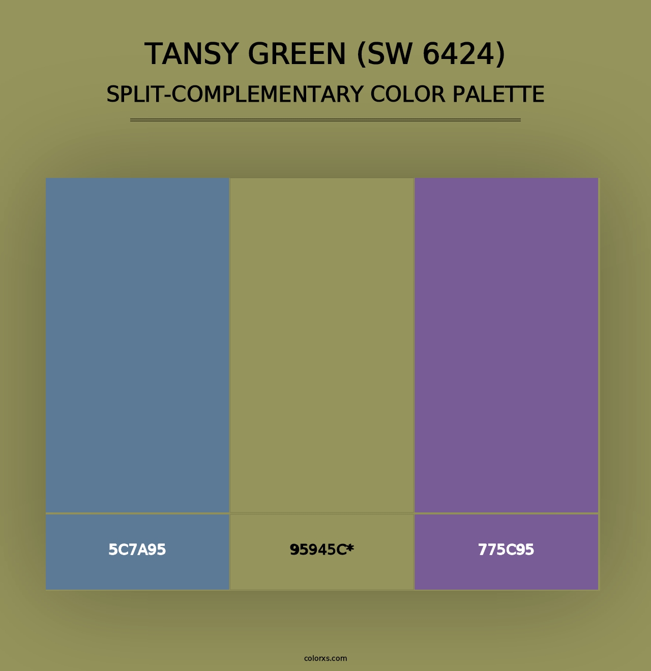 Tansy Green (SW 6424) - Split-Complementary Color Palette