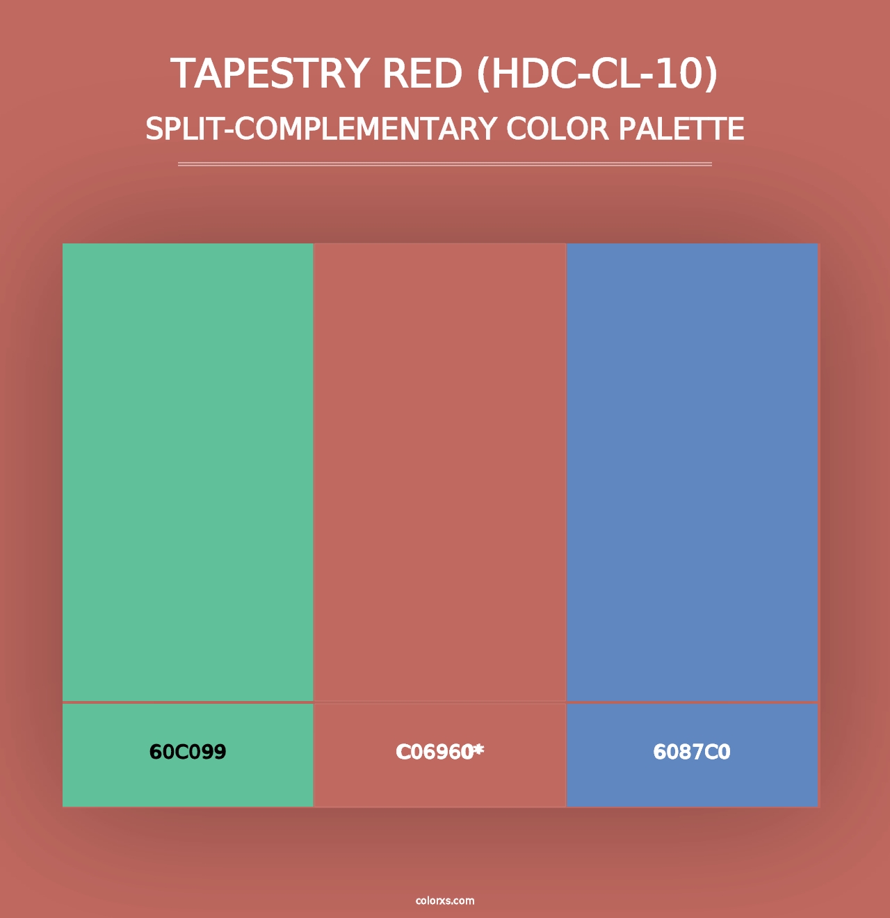 Tapestry Red (HDC-CL-10) - Split-Complementary Color Palette