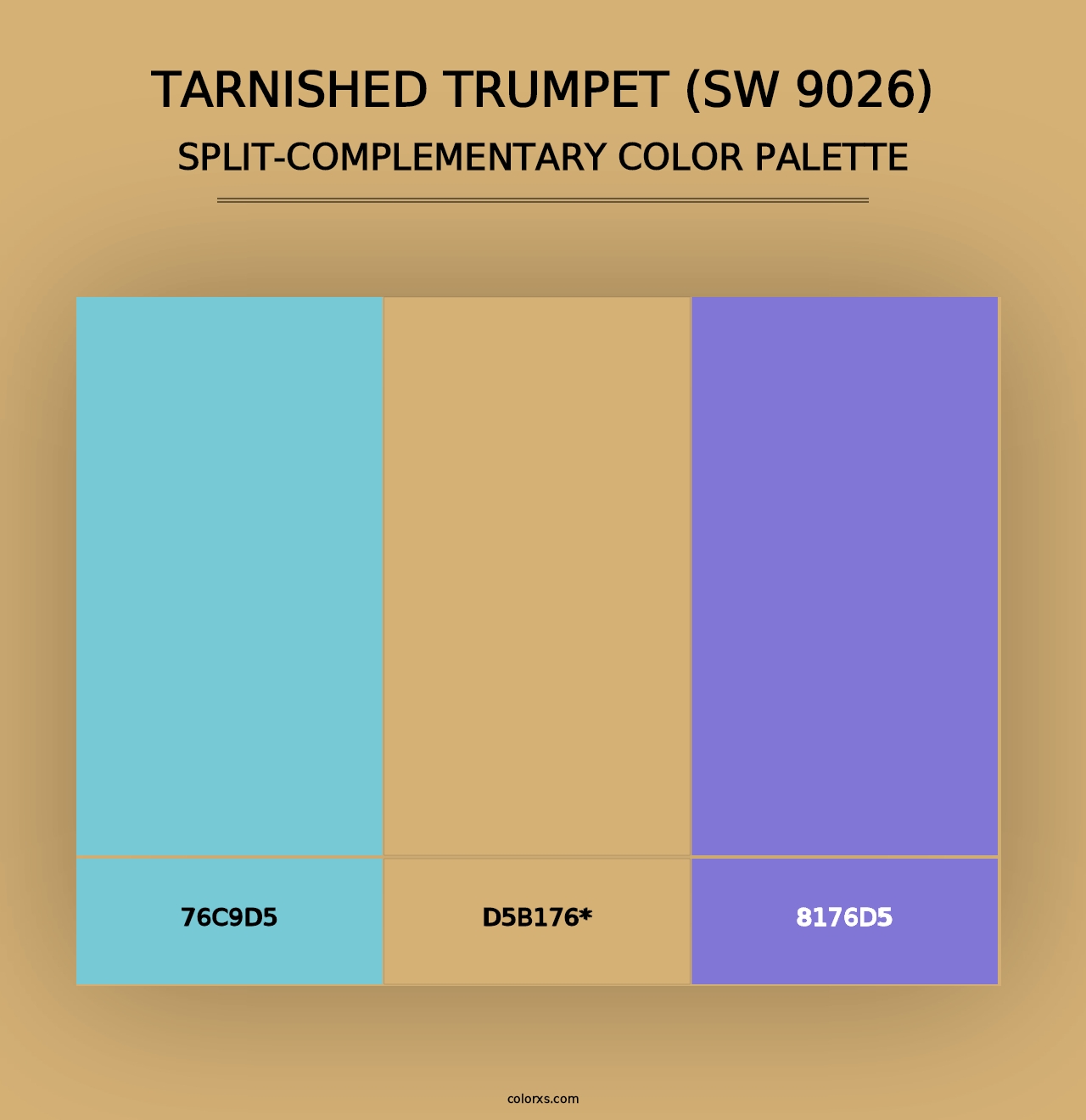 Tarnished Trumpet (SW 9026) - Split-Complementary Color Palette