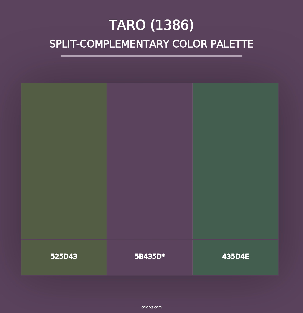 Taro (1386) - Split-Complementary Color Palette