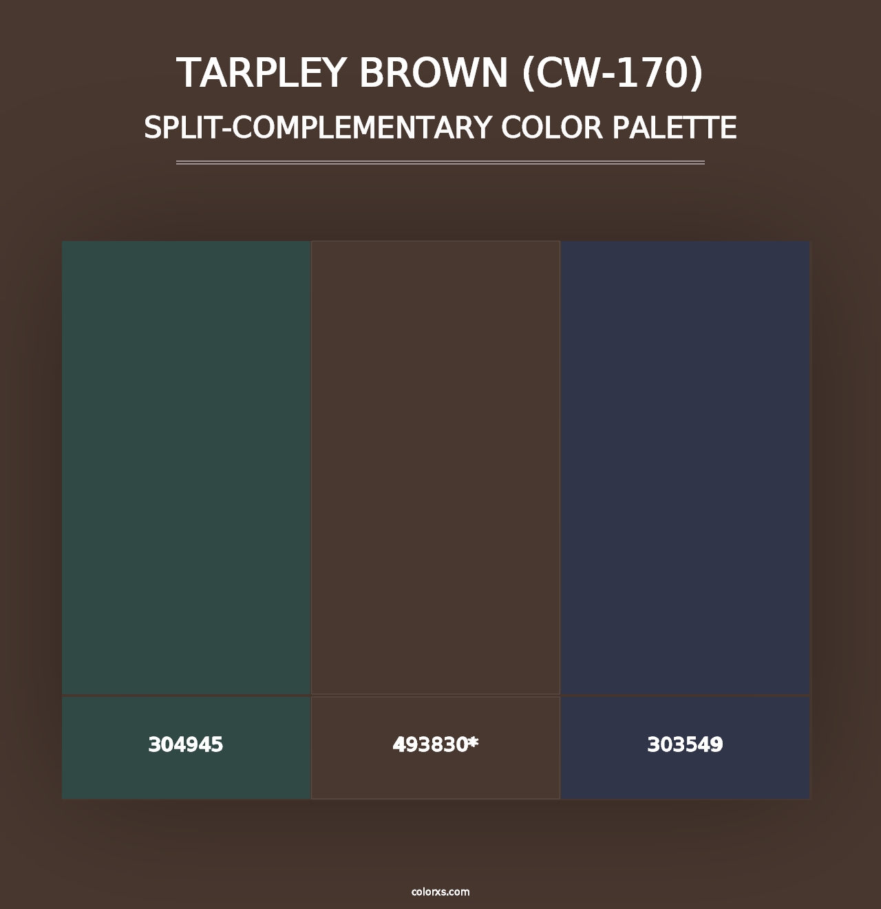 Tarpley Brown (CW-170) - Split-Complementary Color Palette