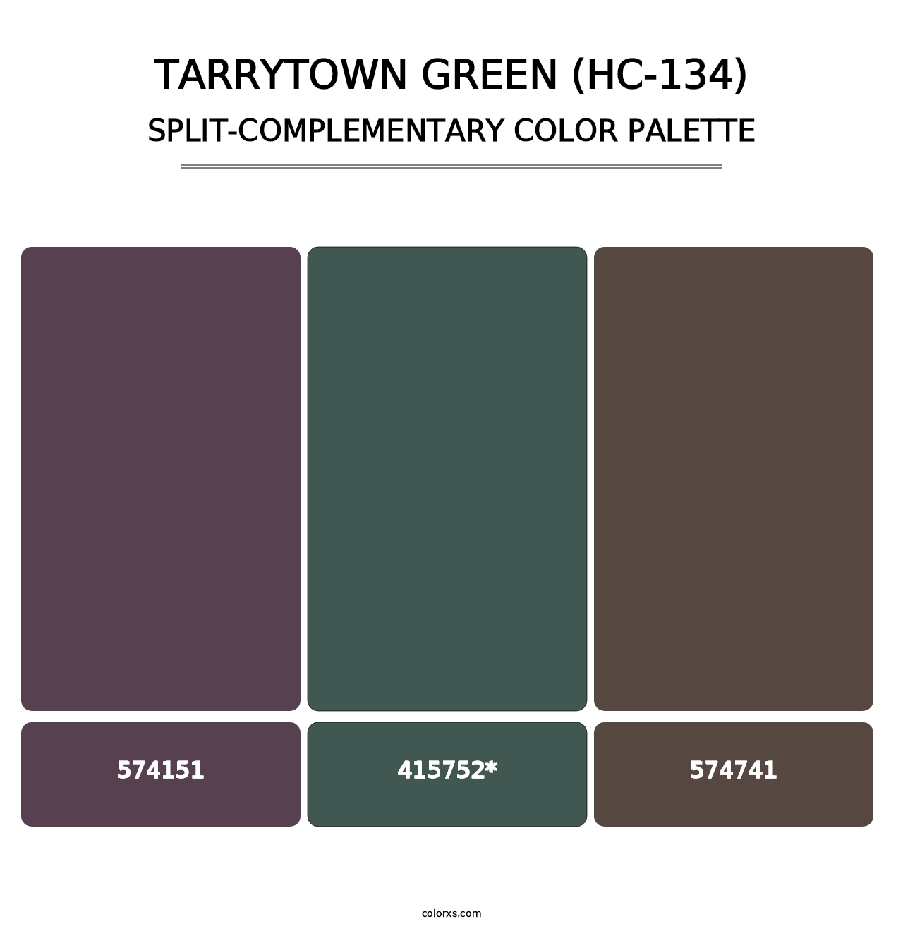 Tarrytown Green (HC-134) - Split-Complementary Color Palette