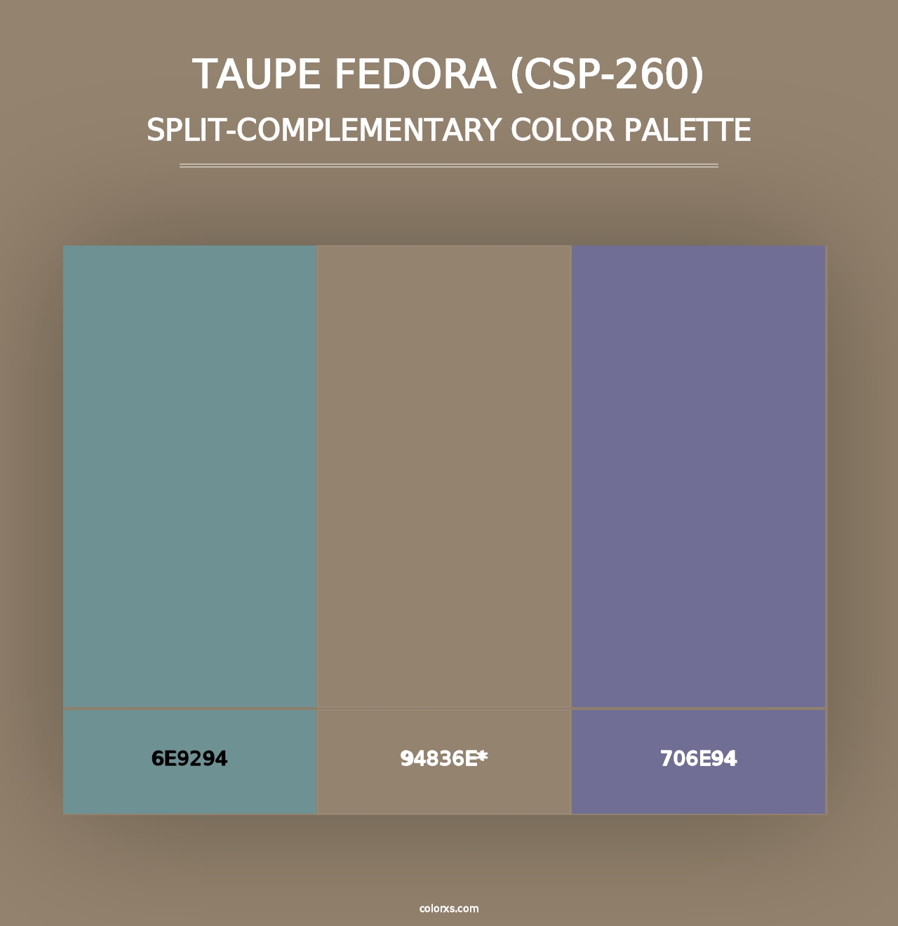 Taupe Fedora (CSP-260) - Split-Complementary Color Palette