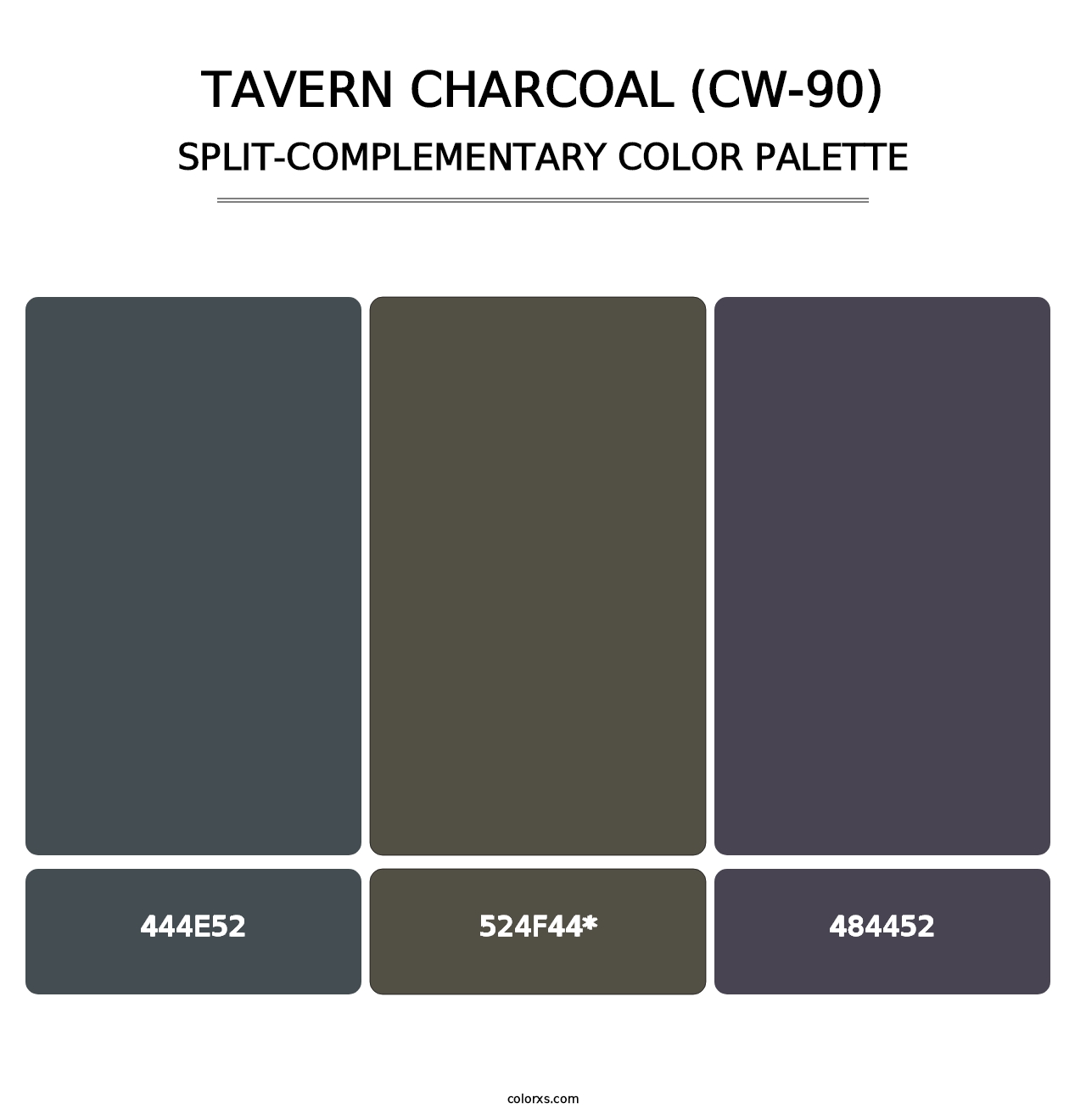 Tavern Charcoal (CW-90) - Split-Complementary Color Palette